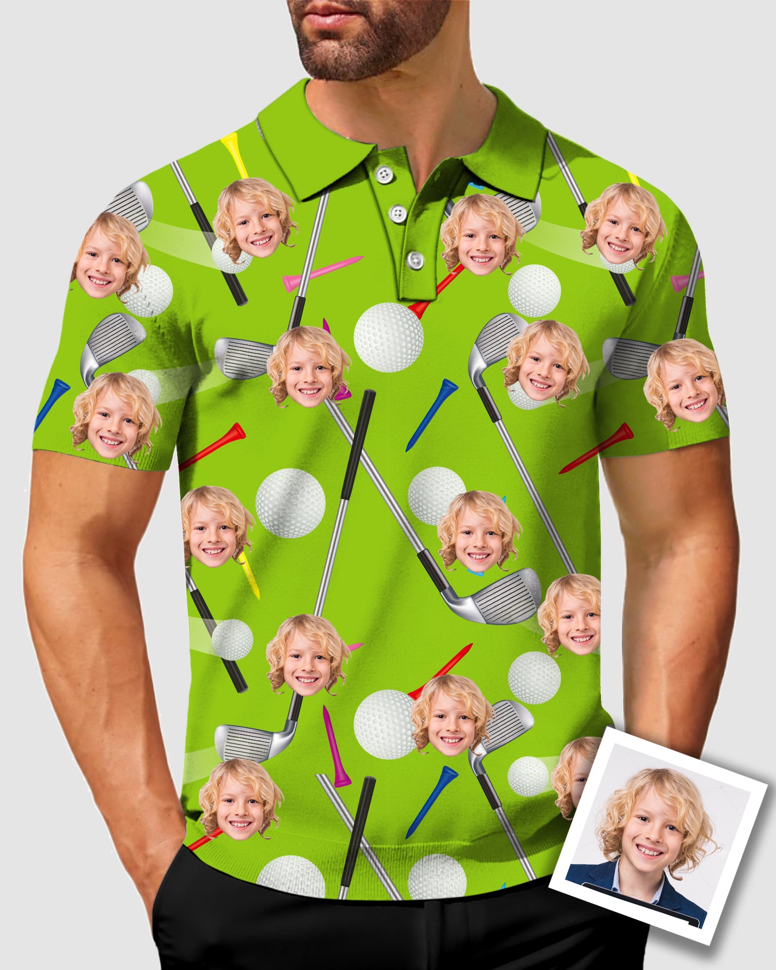 Men's To My Dad Custom Face Men's Golf Polo Father's Day Gift Polo