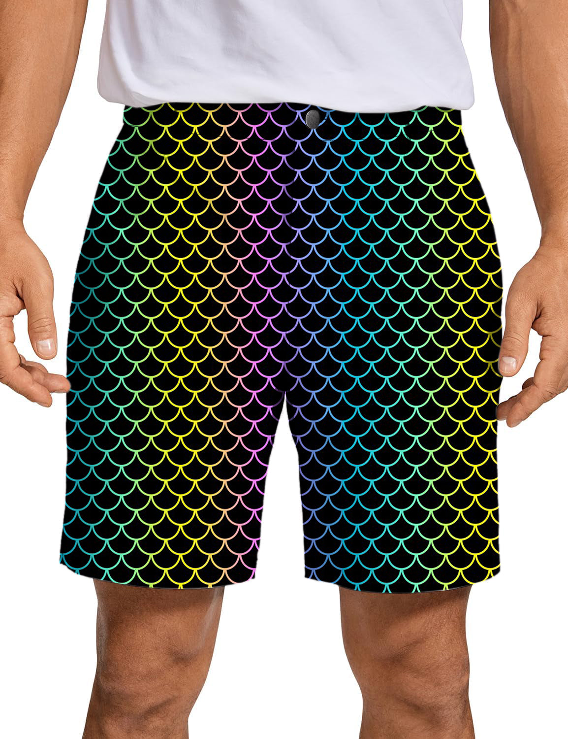 Men's Fish scale gradient color Golf Shorts