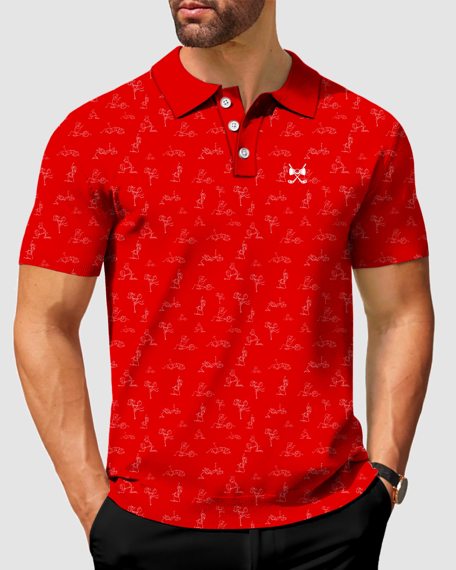 Men's Candy Funny Kamasutra Figuress Golf Polo