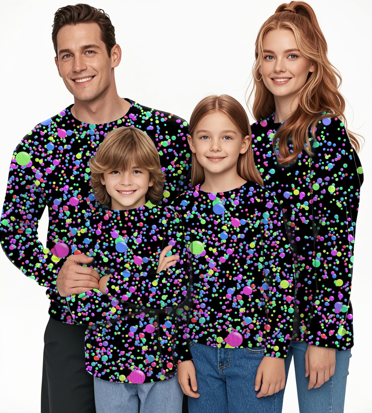 Galaxies Crewneck Pullover Ugly Sweater Men Women boy girl family