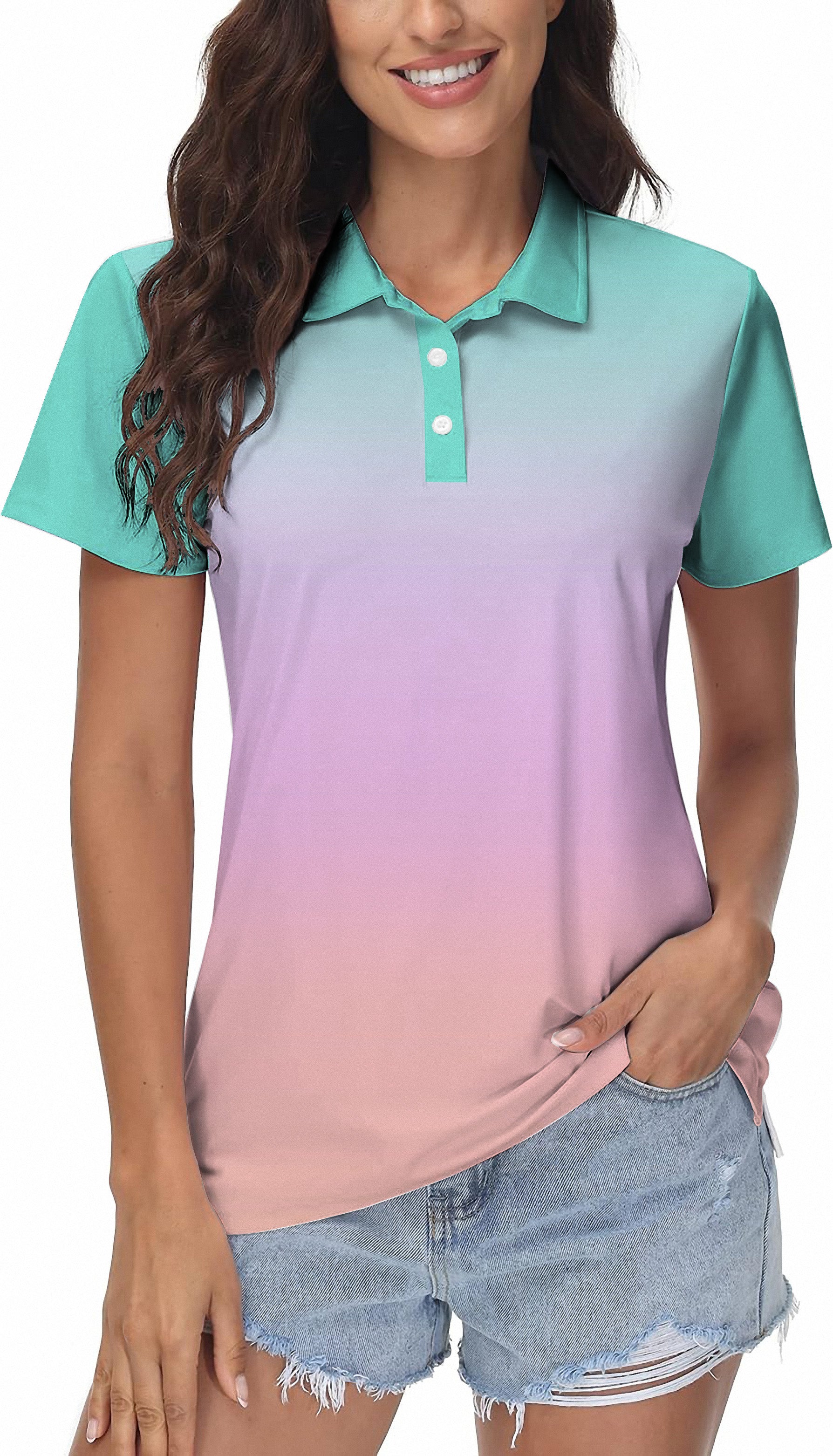 Pink Gradient Women's Golf Polo