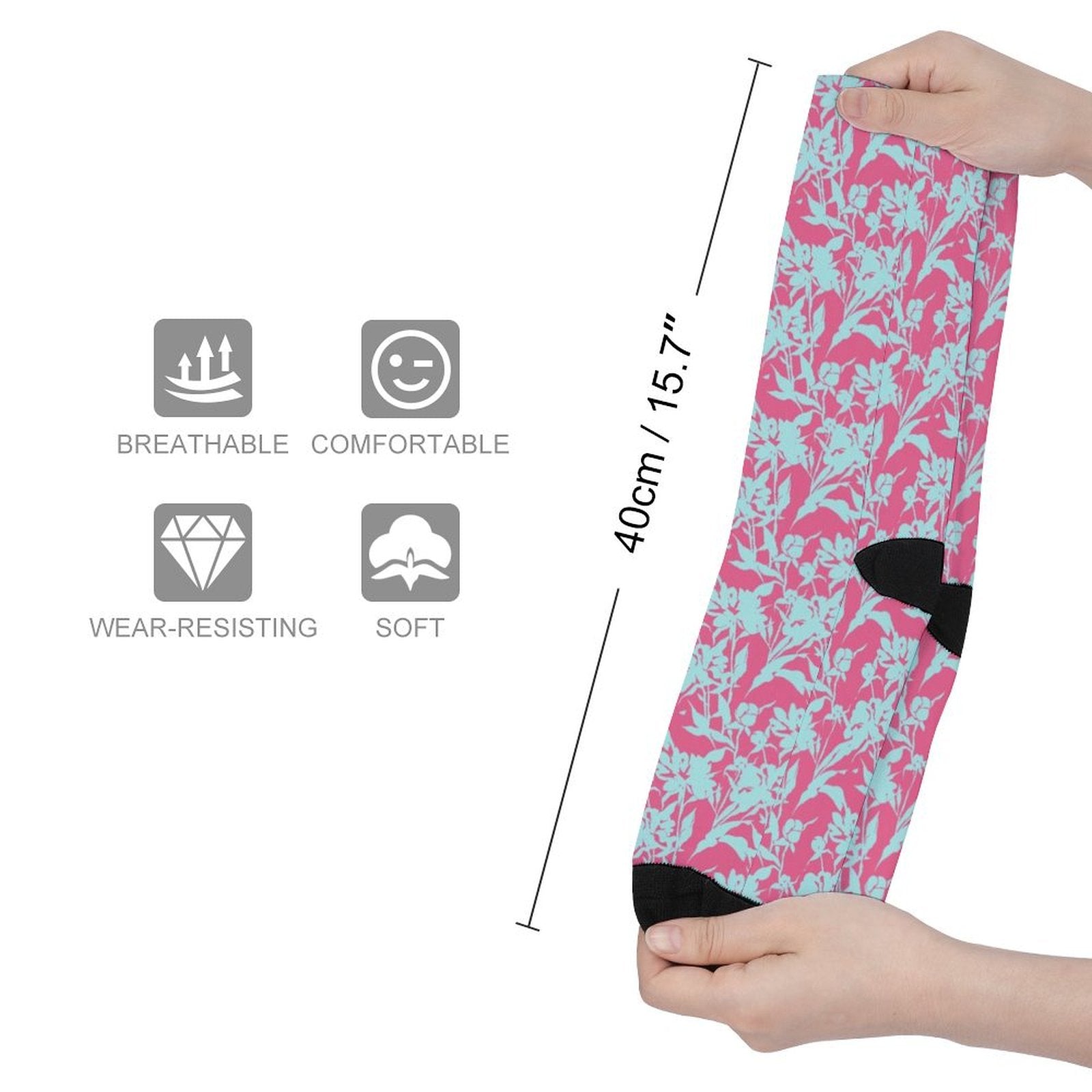 Blue Botanical Prined socks Gifts for Men Women