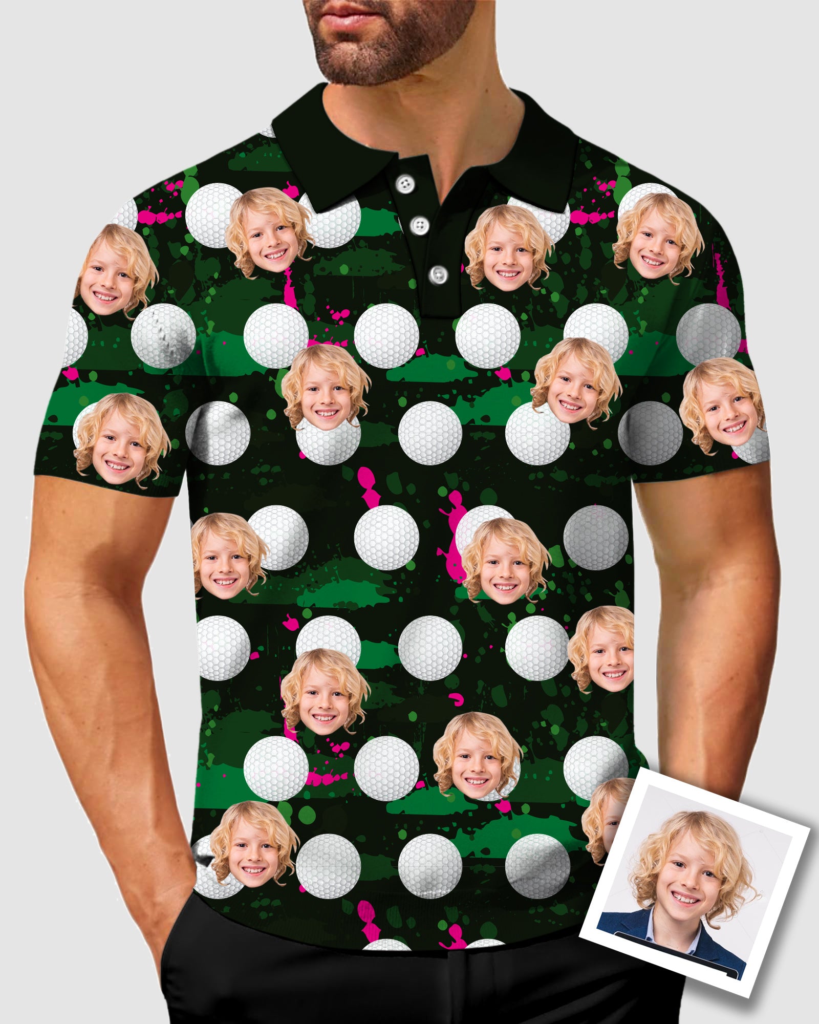 Men's To My Dad Custom Face Men's Golf Polo Father's Day Gift Polo