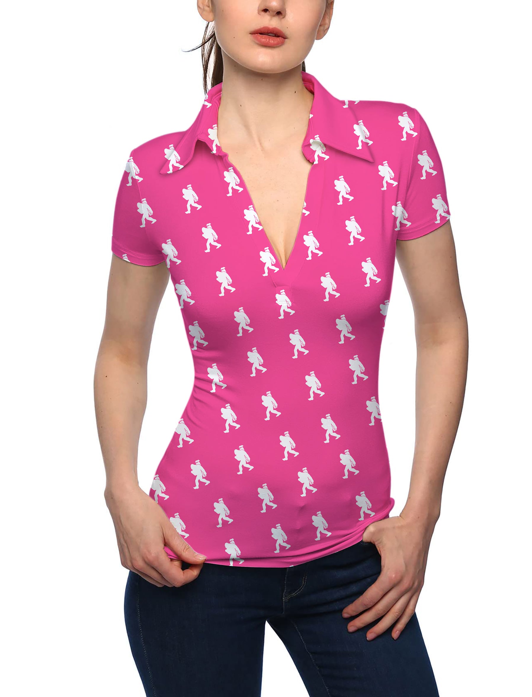 Women's Bigfoot V Neck Golf Polo