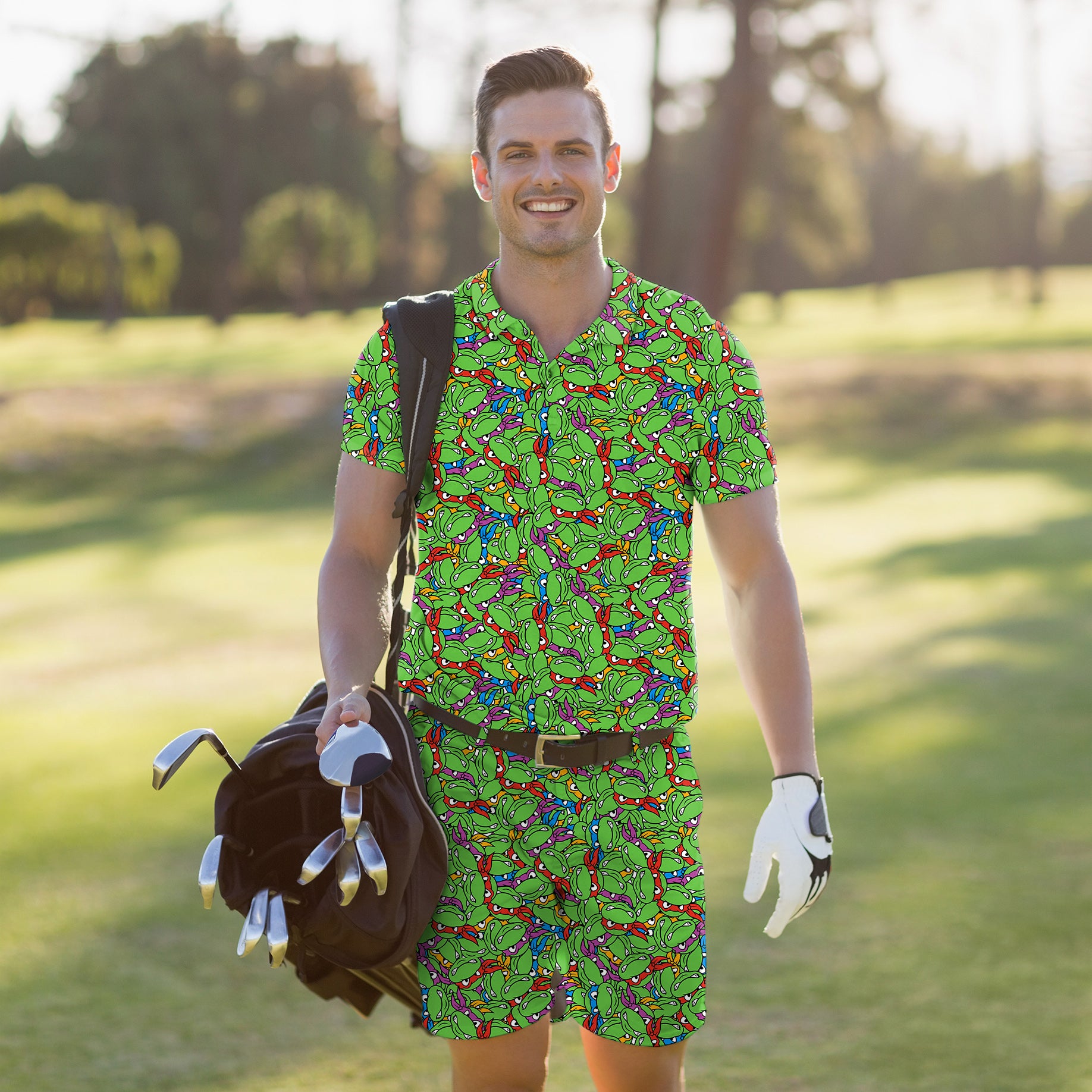 Men's Golf Set Polo+Shorts MEAN GREEN POLO