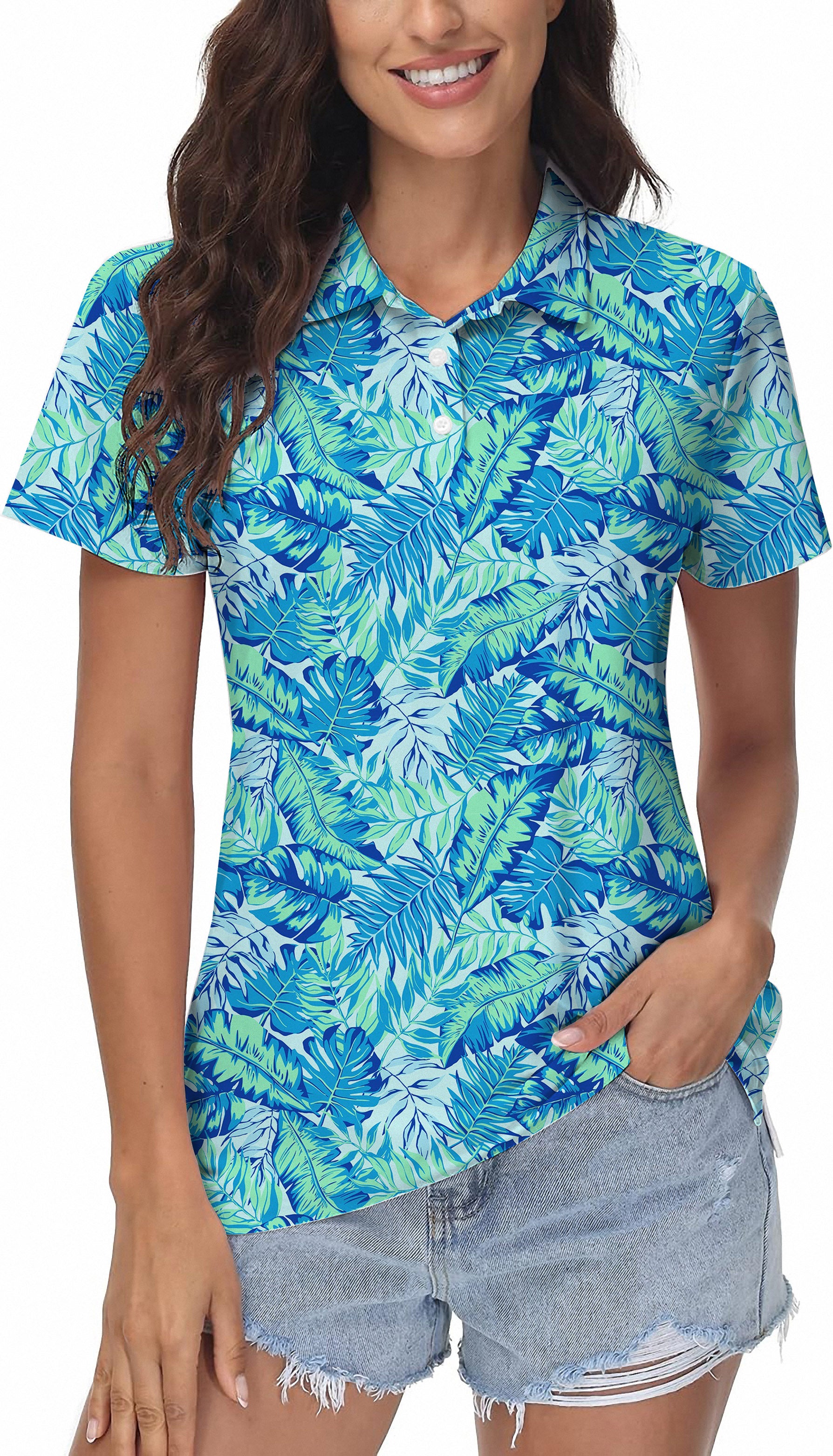 Women's Palm leaves Golf Polo