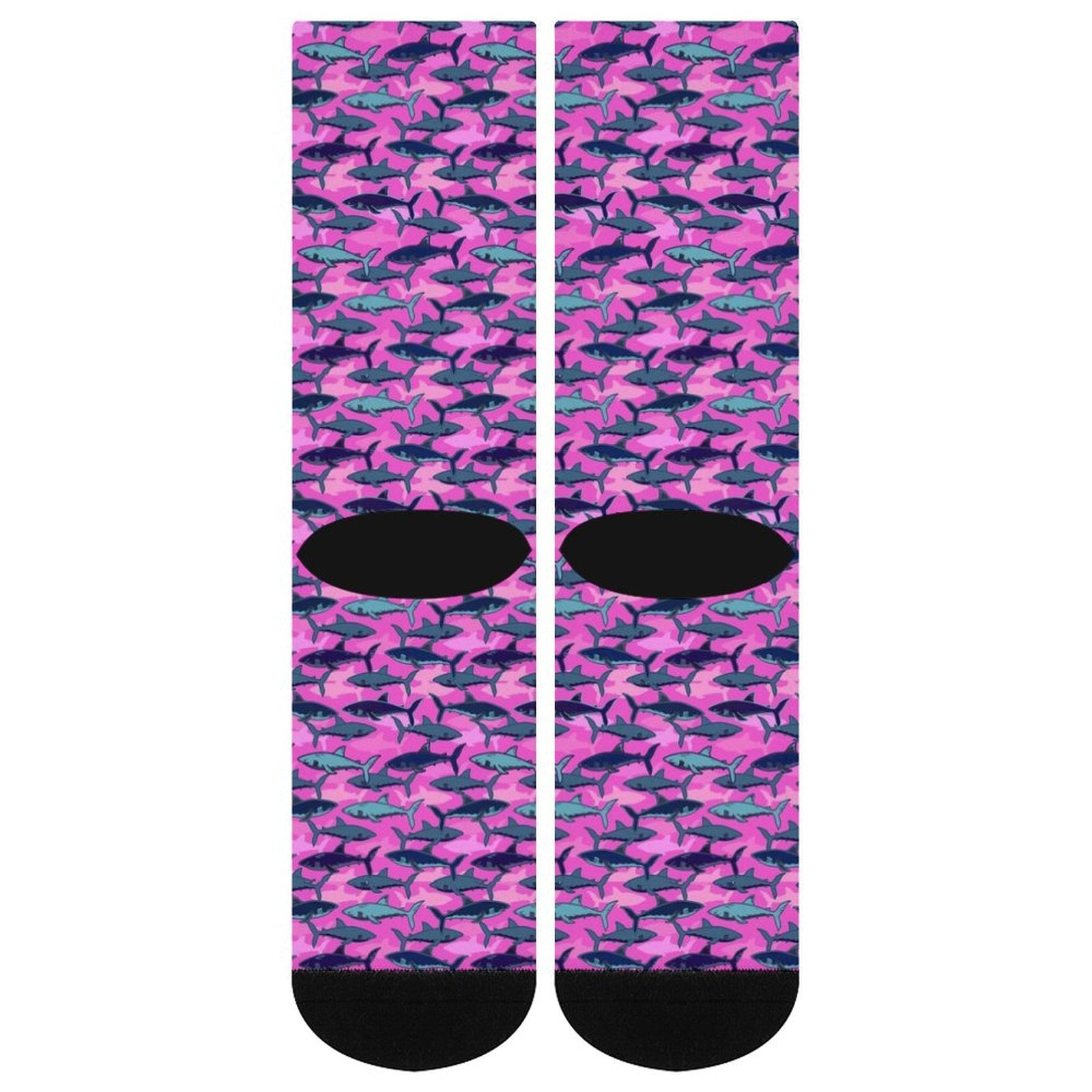 Electric Sharks Pink Prined socks Gifts for Men Women