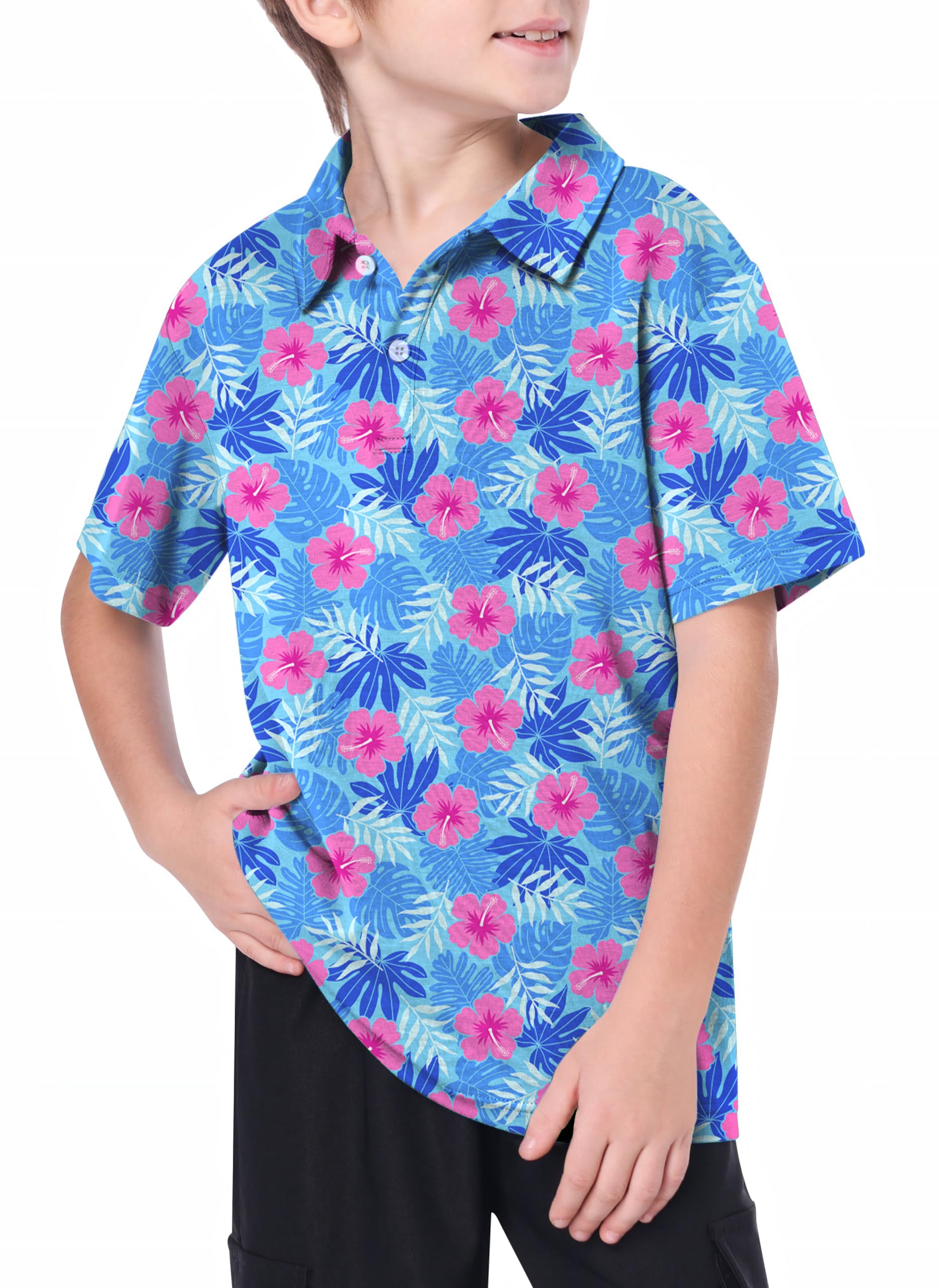 Youth Vivid Bloom flower Golf Polo