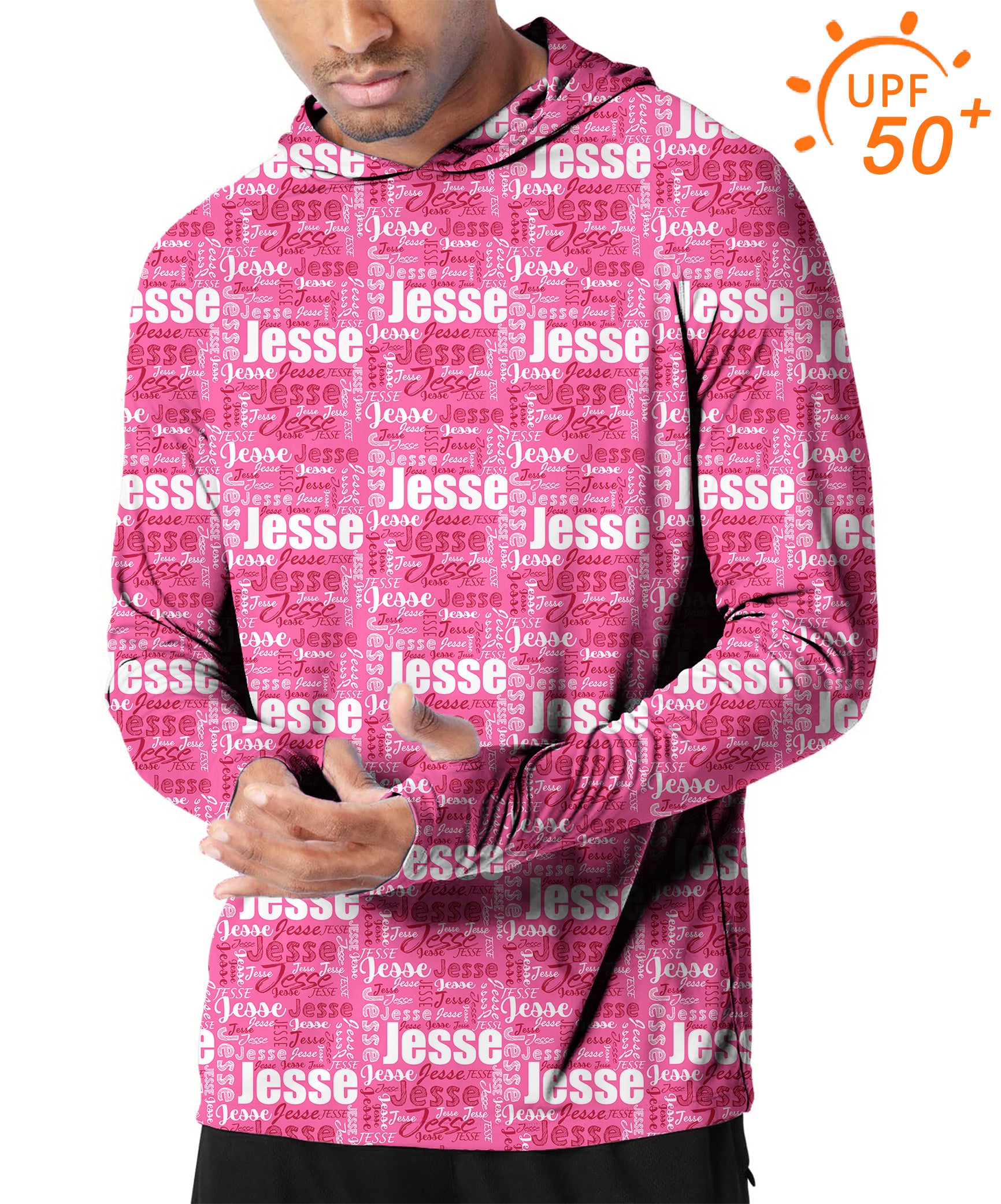 Men's Outdoor Custom name fuchsia Golf Sun Protection Slim Fit  hoodies