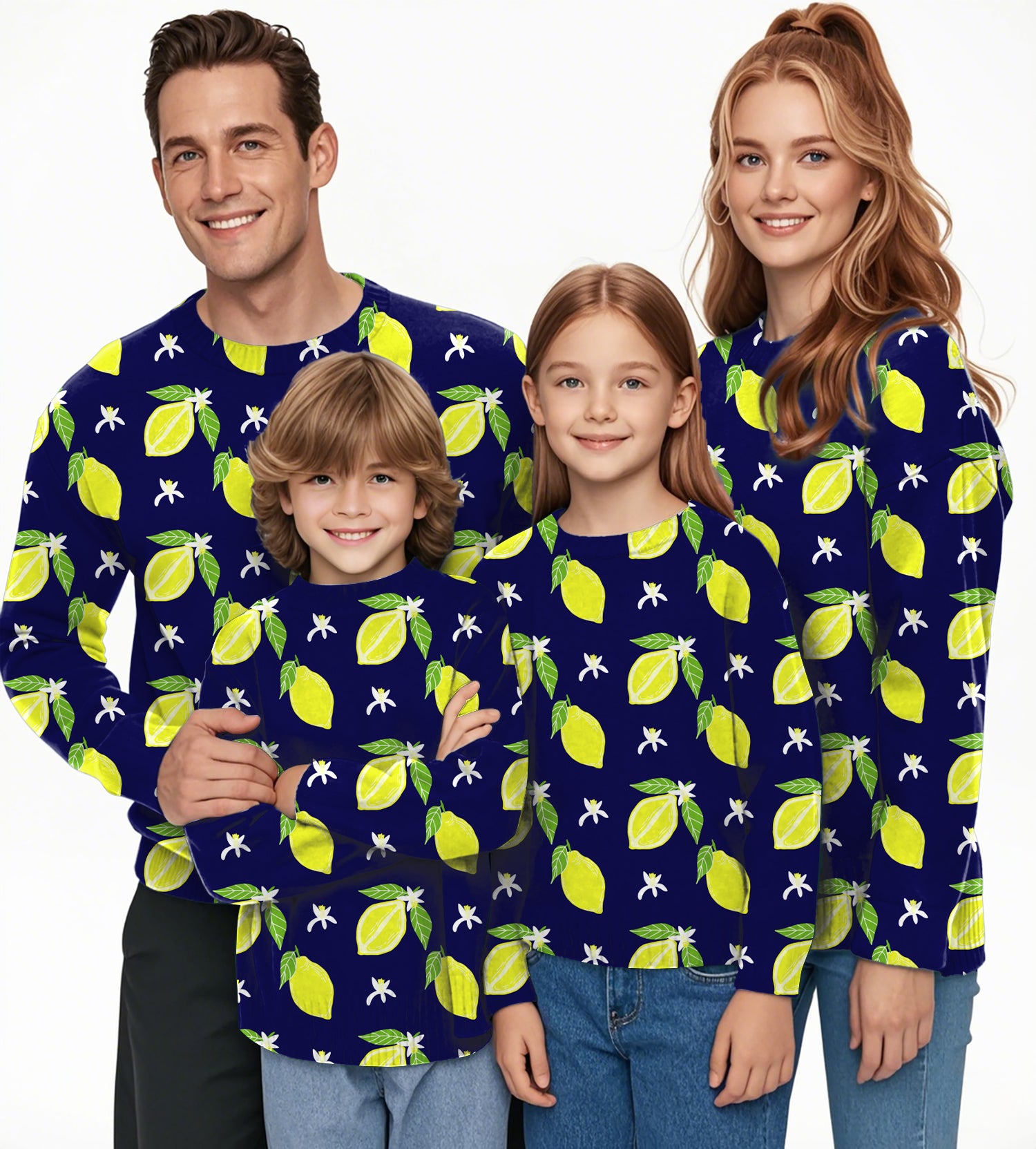 Zesty lemon Crewneck Pullover Ugly Sweater Men Women boy girl family