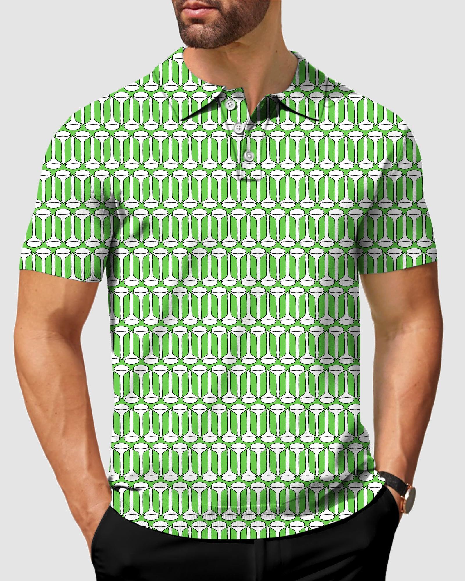 Men's green dings golf polo