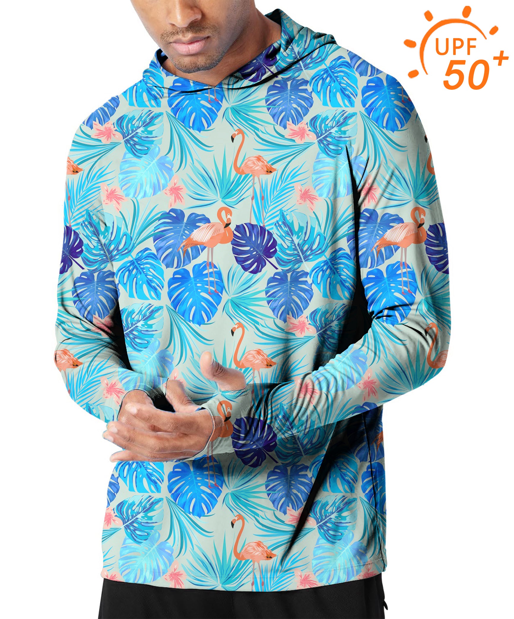 Men's Outdoor Cool Flamingos Golf Sun Protection Slim Fit  hoodies