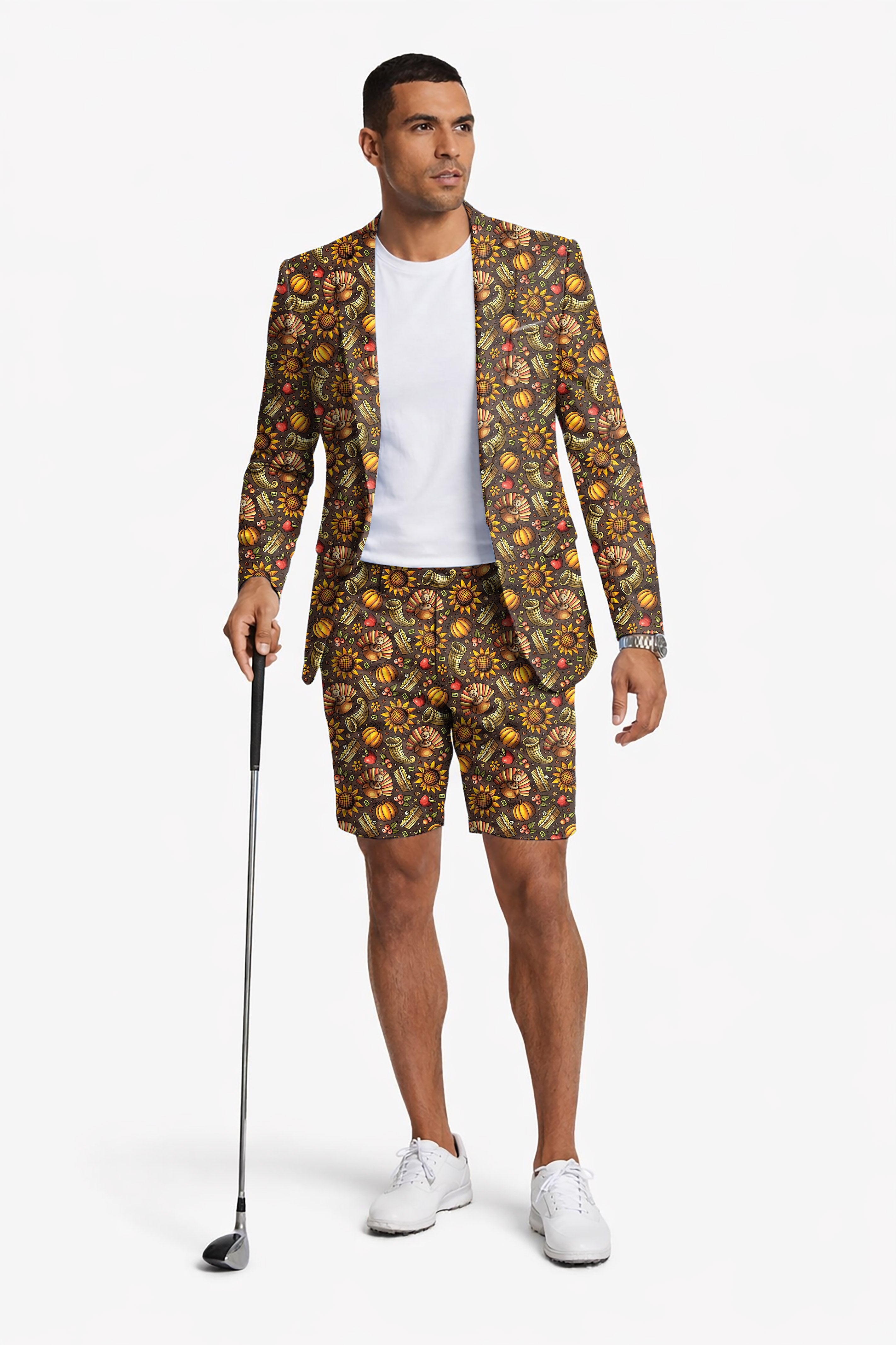 TurkeyTime Men's Party Costumes-Theme Party 2pcs Suit set-Blazer Shorts