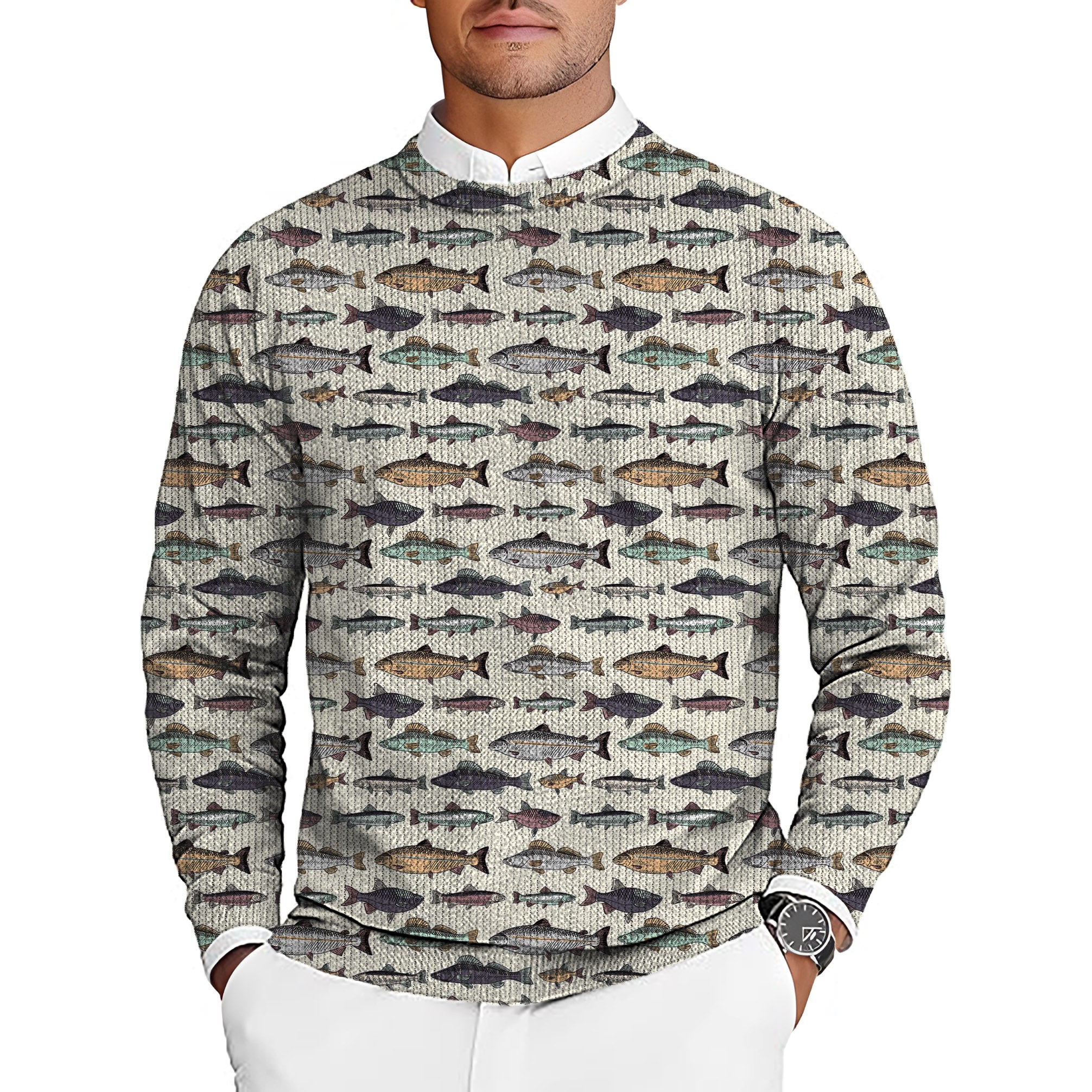 Master Baiter Men's Golf Crewneck Pullover Sweaters Ugly Sweater