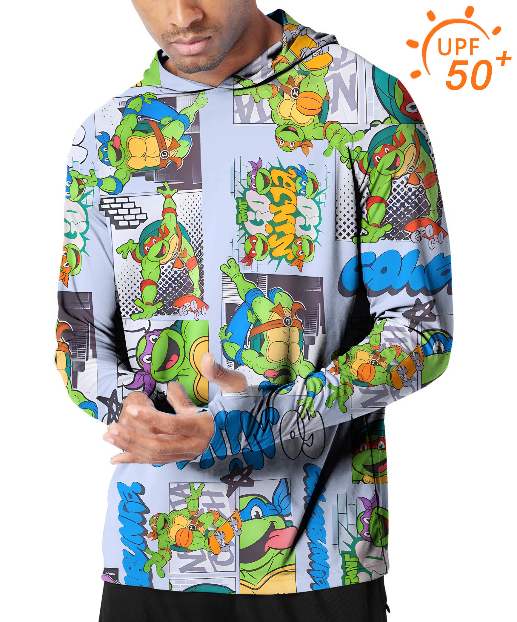 Men's Outdoor TMNT - Comic Strip Golf Sun Protection Slim Fit  hoodies