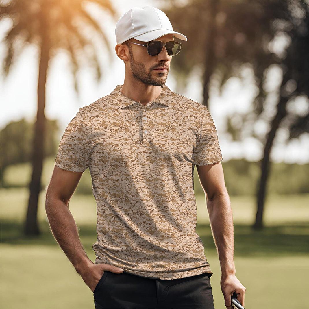 Men's golf polo Desert Camo