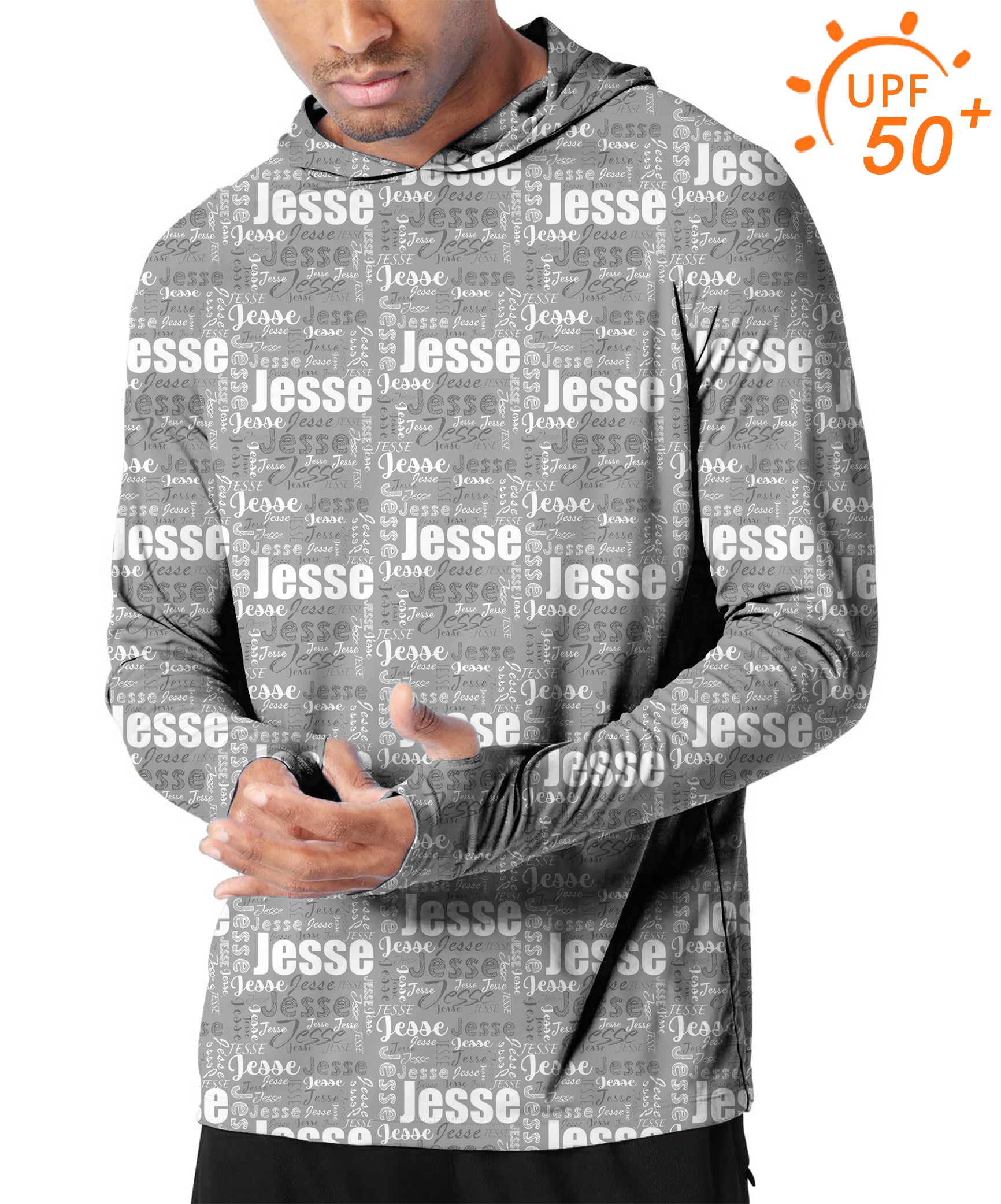 Men's Outdoor Custom name grey Golf Sun Protection Slim Fit  hoodies