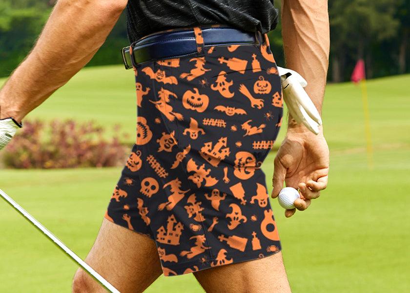 Men Spooky Halloween Golf Shorts