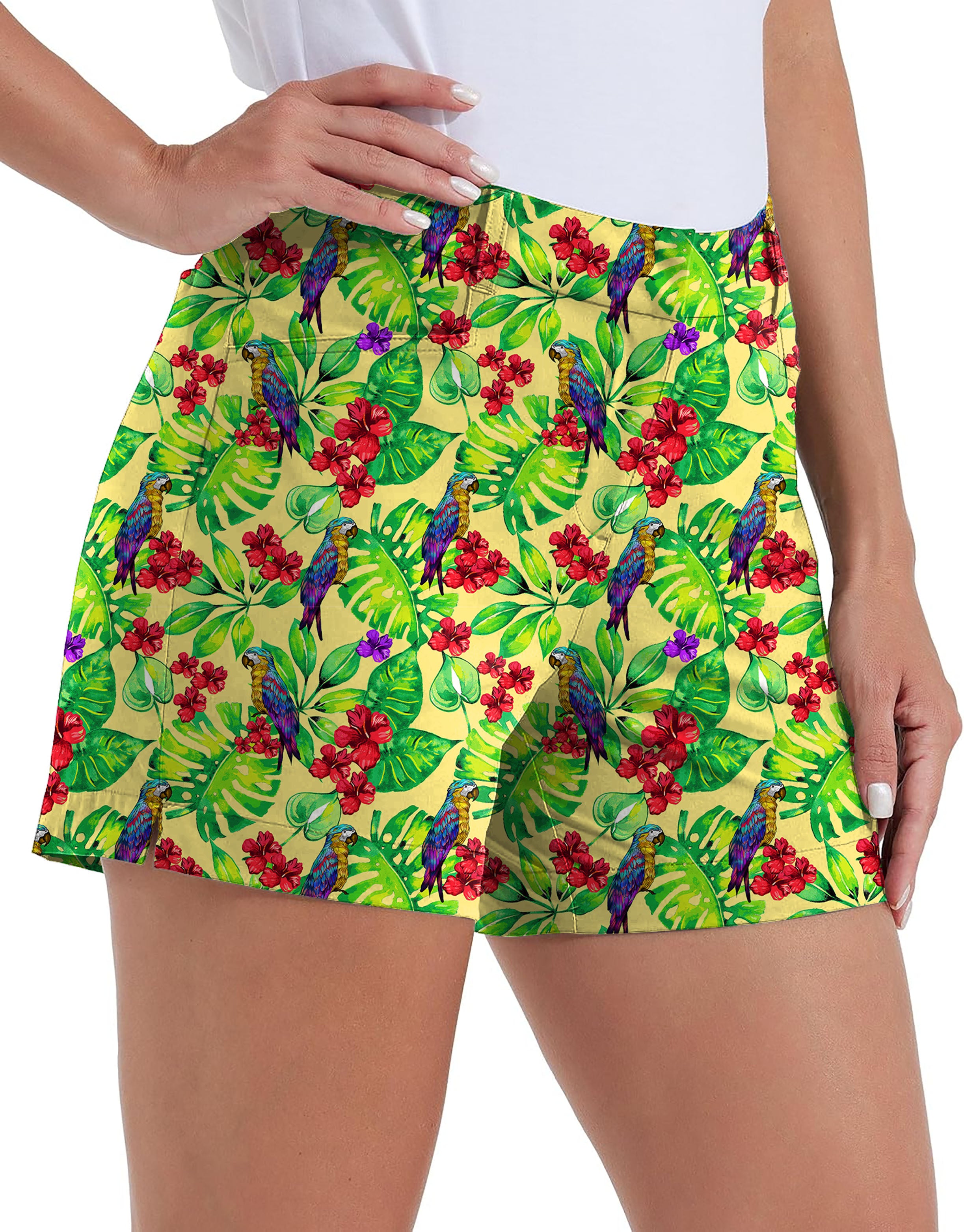 Palm Leaf Toucan Own Logo 4.5/7/10" Golf Shorts Quick-Drying Woman Outdoor Casual Shorts With Pockets Waterproof