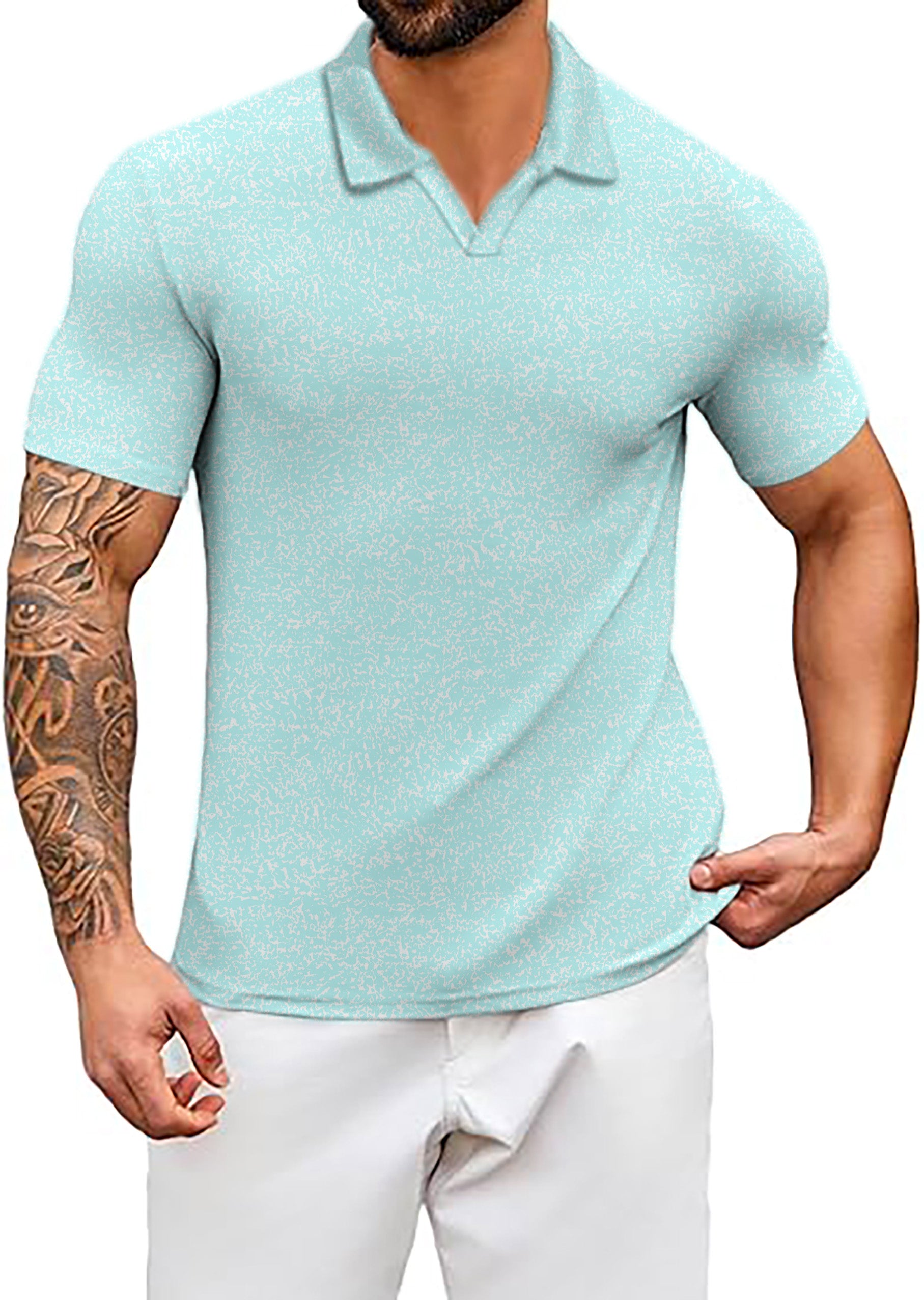 Men's Aqua Breeze V Neck Golf Polo Shirts