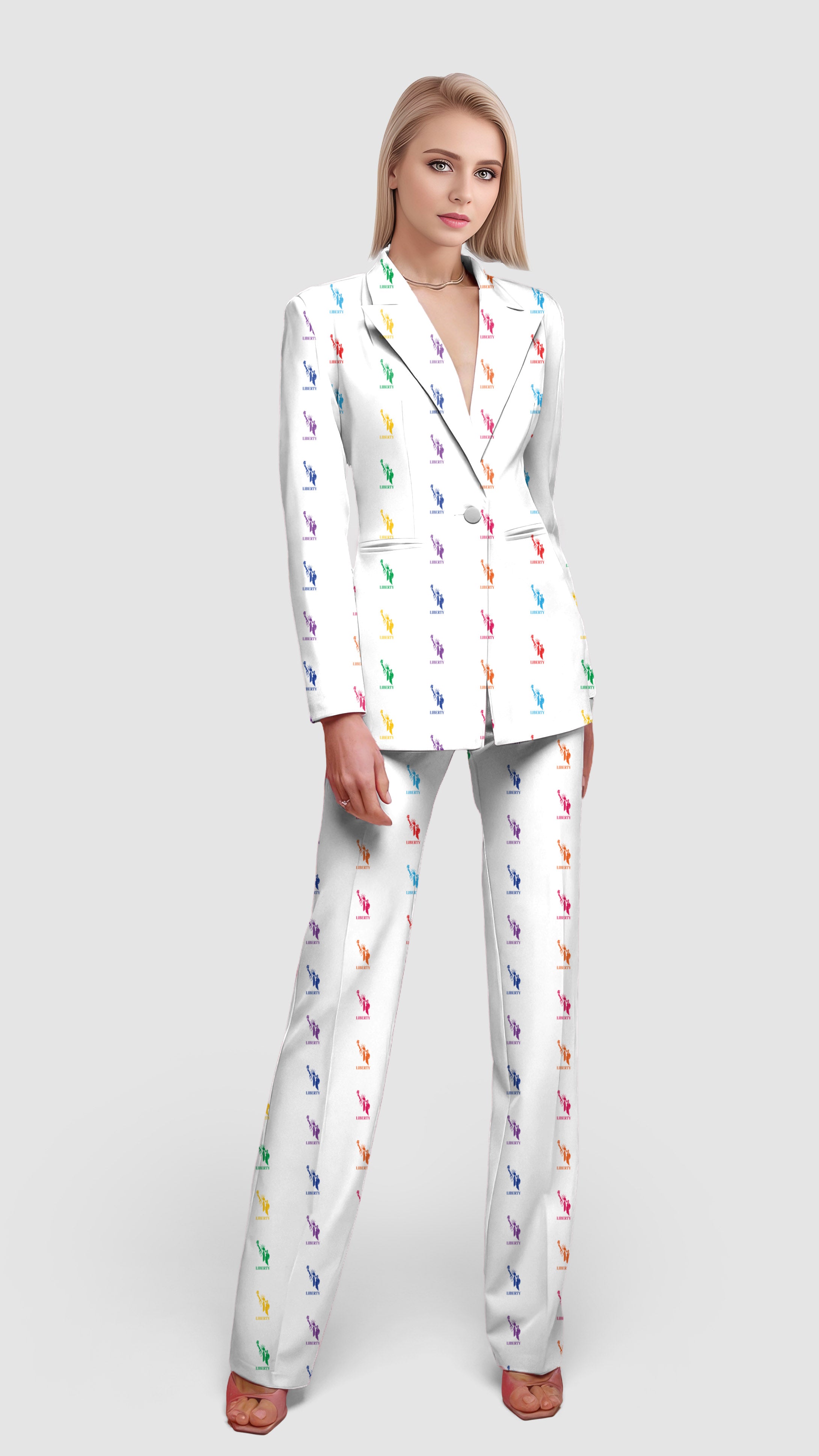 Statue of Liberty-Women's Blazer Casual Work Office Blazer Suit set