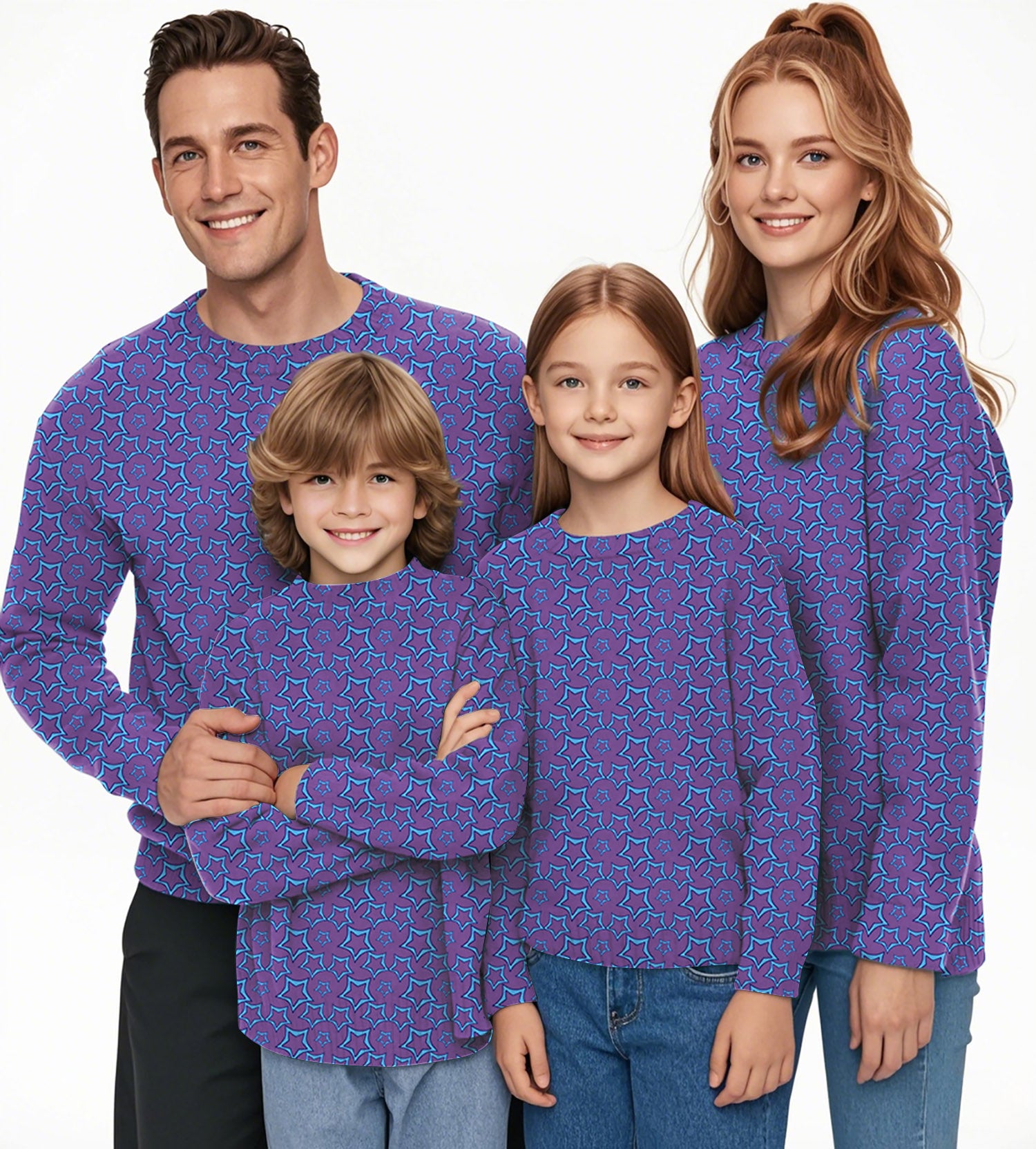 Blue Star Limited Edition Crewneck Pullover Ugly Sweater Men Women boy girl family