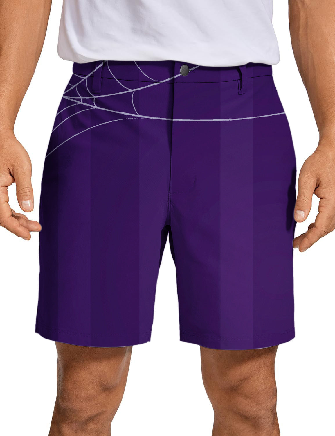 Men's Halloween purple spiderweb Golf Shorts