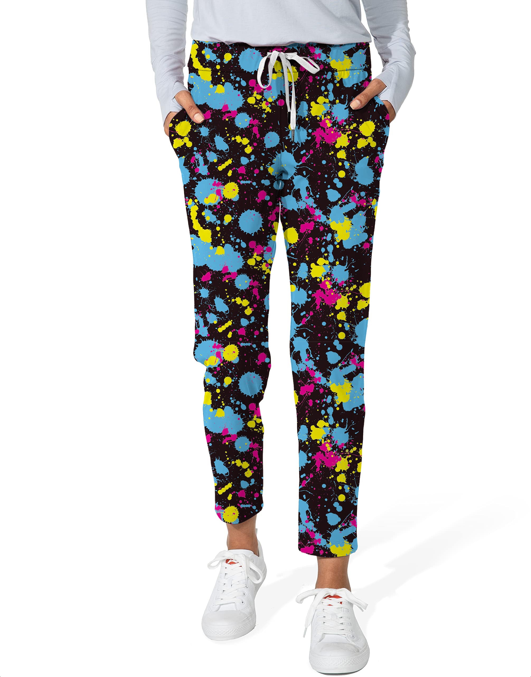 V2 Paint Splatter-Women's 7/8 Stretch Ankle Golf Pants