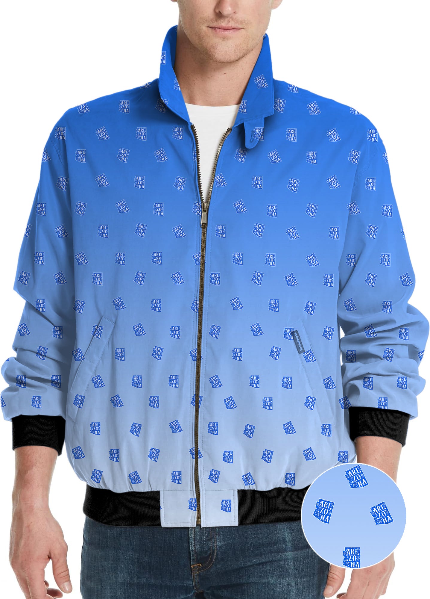 Blue Arizona Men's Golf Windbreaker Light Jacket