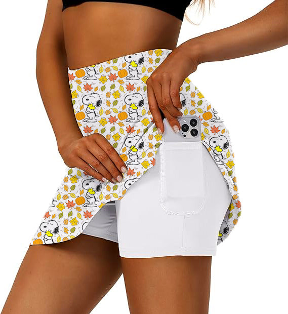 Women's Snoopy and Woodstock Golf Skirts Inner Shorts Pocket