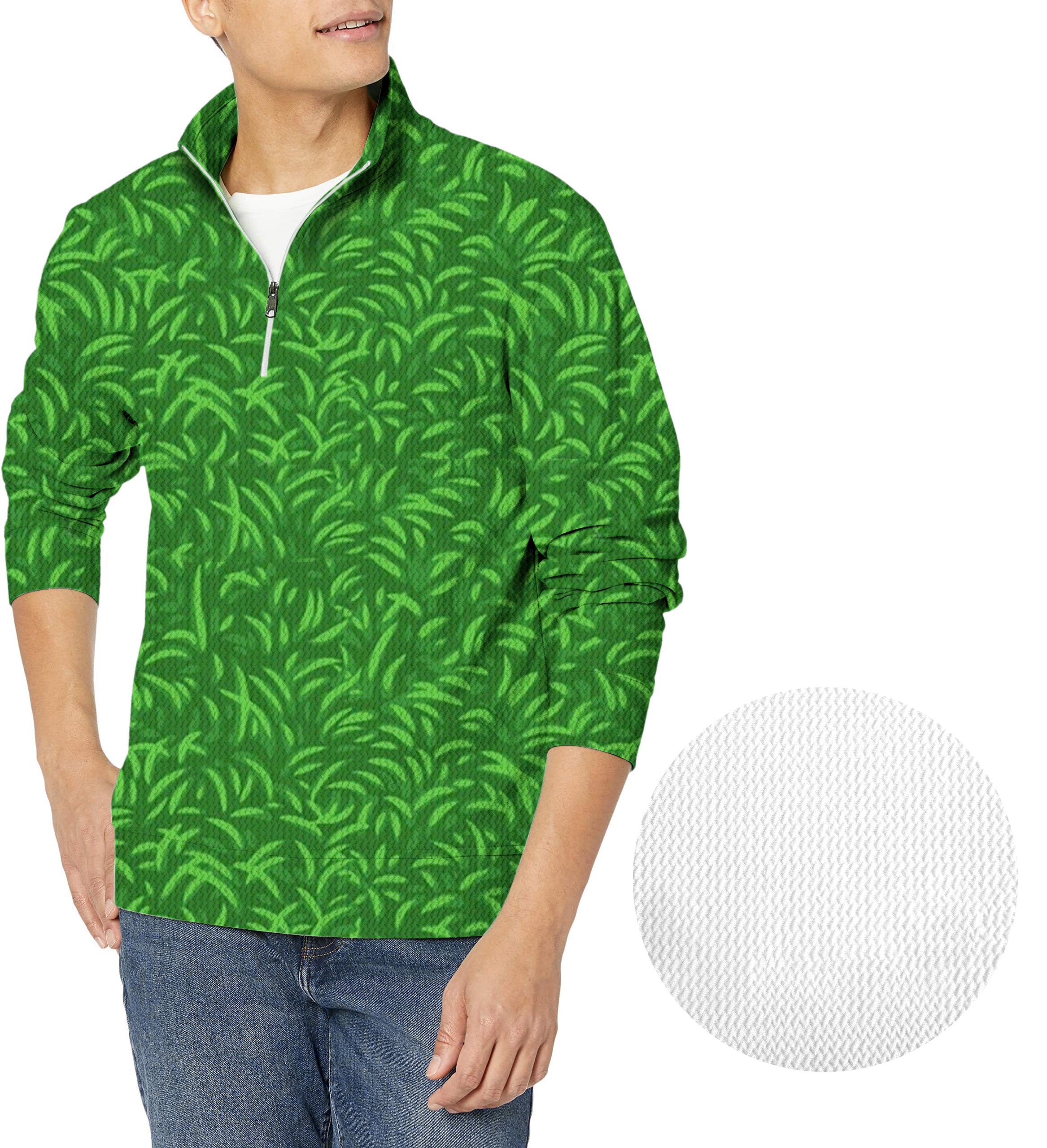 On The Greens-Men's Golf Waffle Zipper Pullover