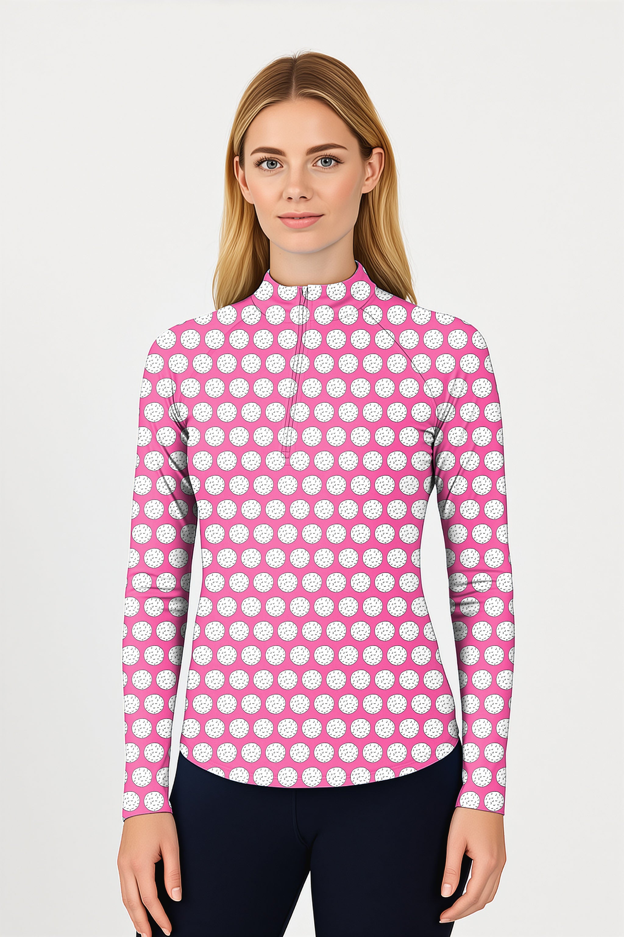 Golf Ball Women's Golf Active 3/4 Zip Top