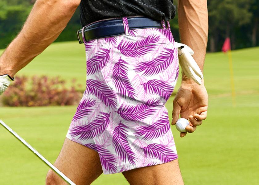 Men Purple Palms Golf Shorts