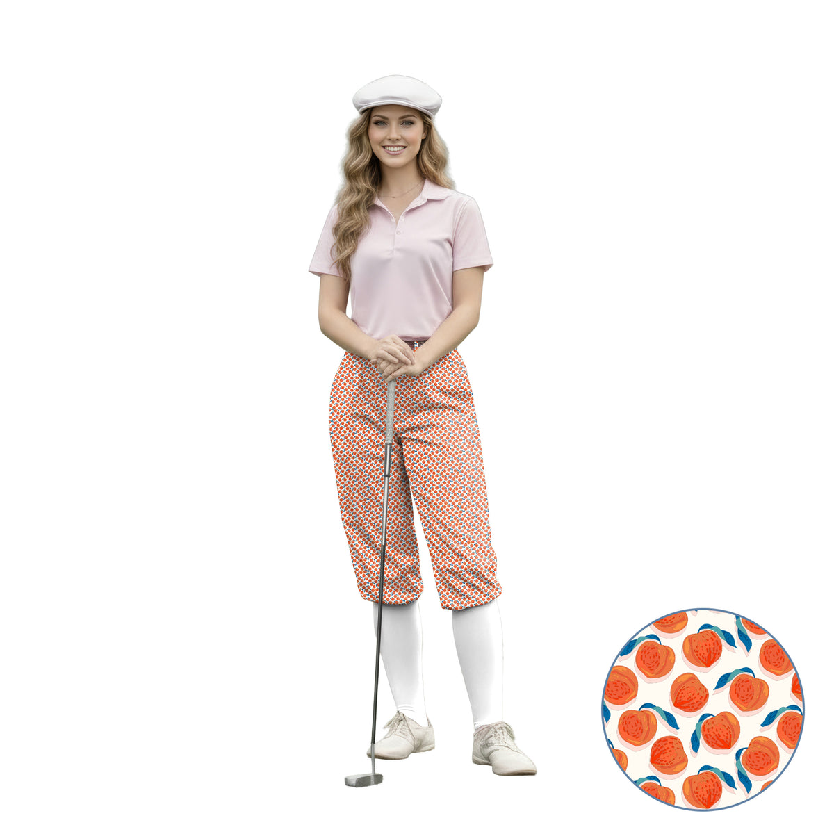 Personalize And Add To Cart Men's momo peach Polo Womens Golf Knickers Pants