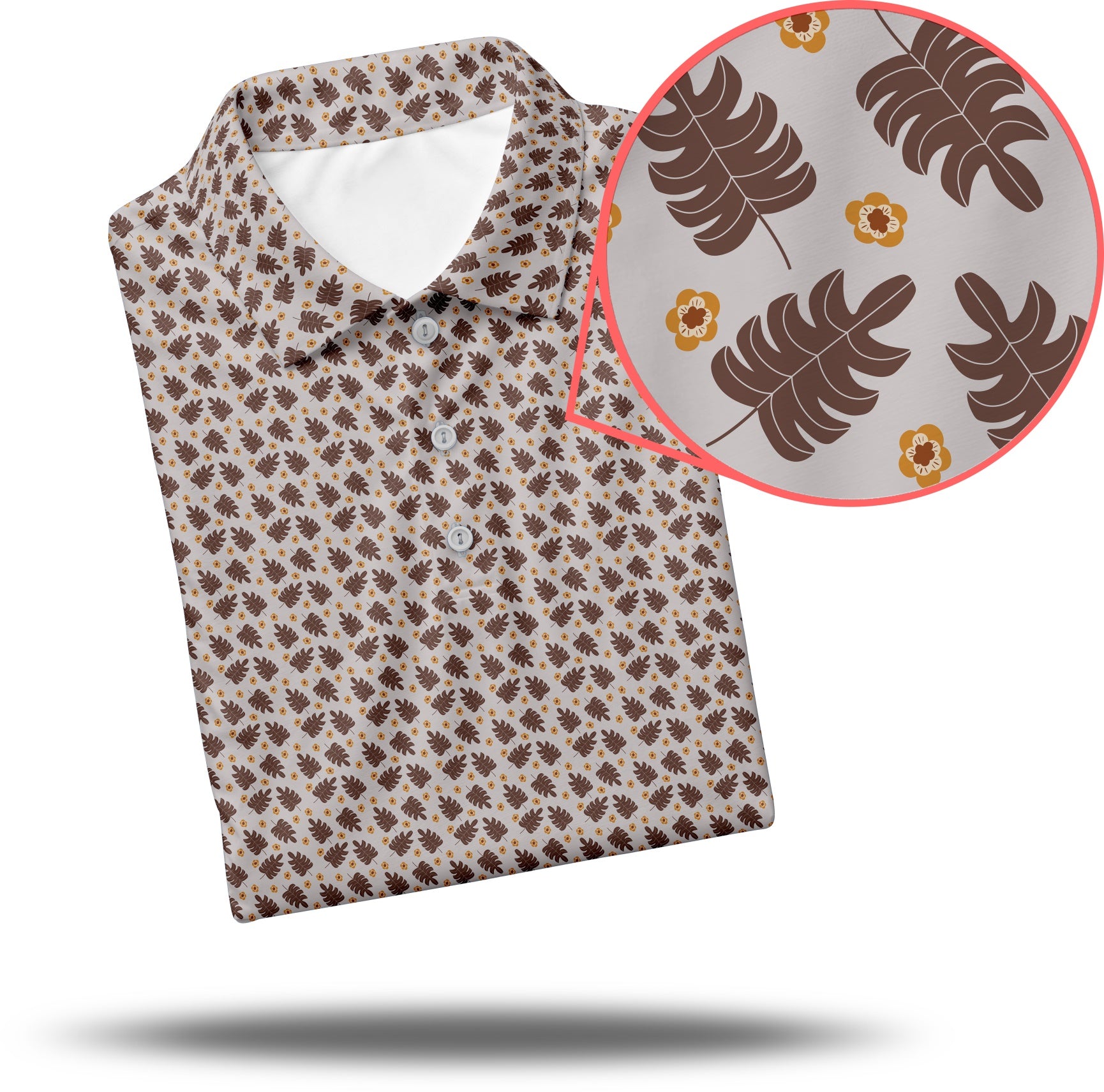 Men's brown palm leaf Golf Polo limited edition