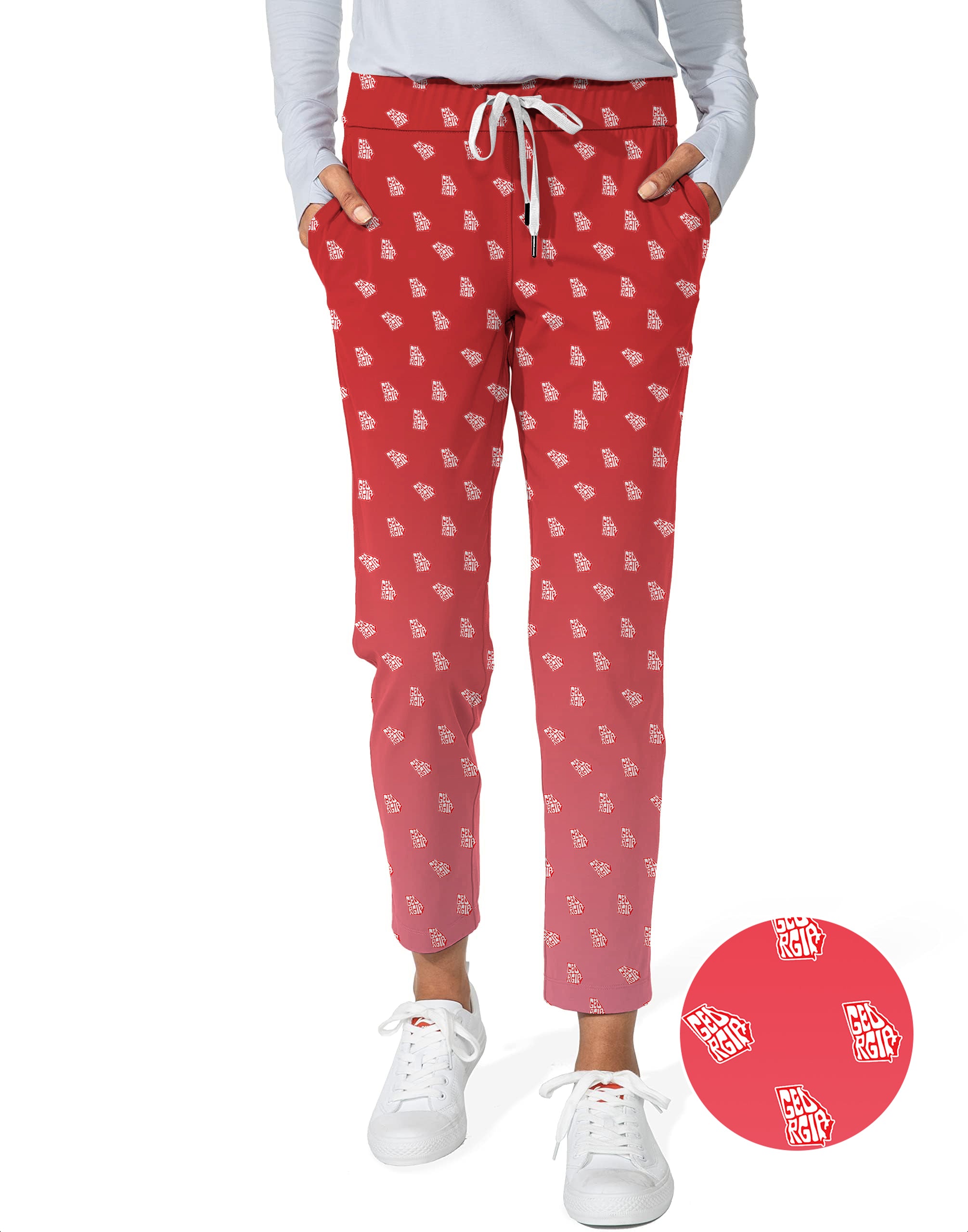 Red Georgia Women's 7/8 Stretch Ankle Golf Pants