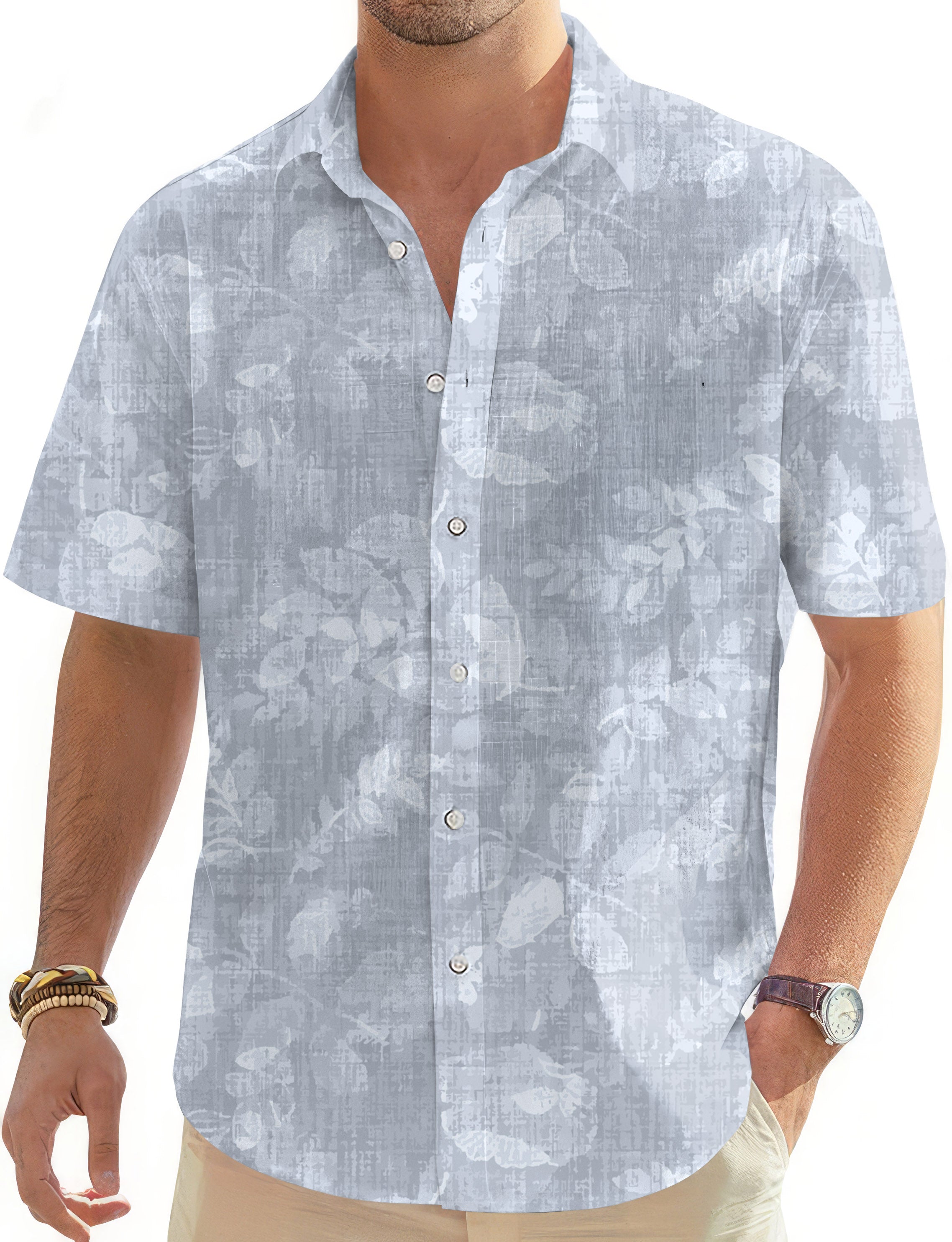 Stormy Greens Men's Golf Hawaiian Shirts Button Down Shirt