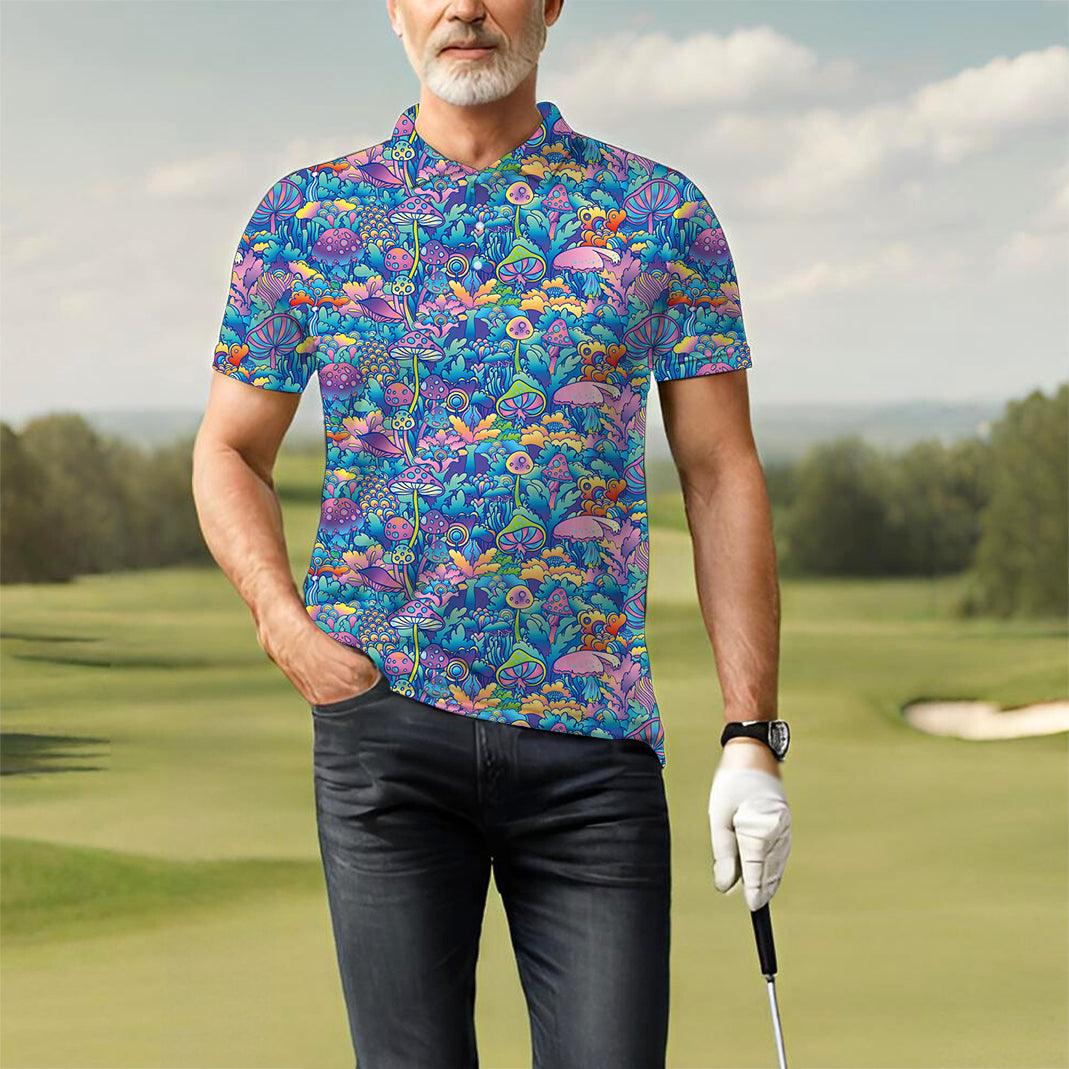 magic mushroom -Men's golf polo