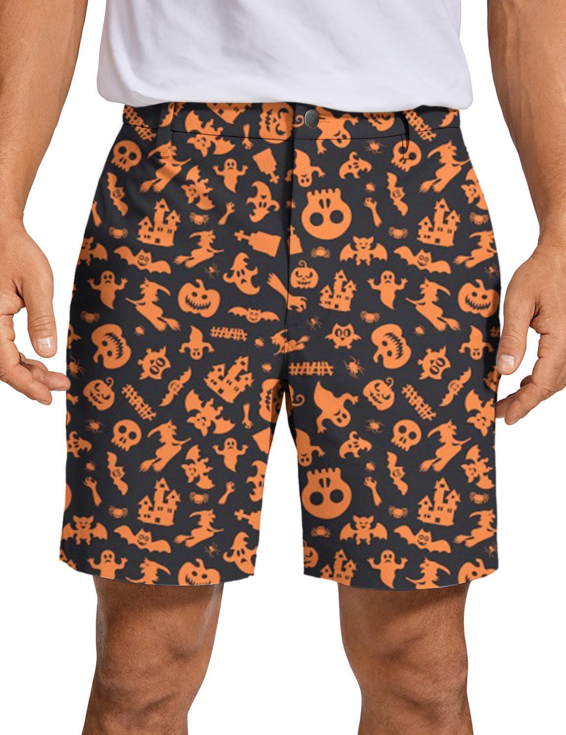 Men Spooky Halloween Golf Shorts