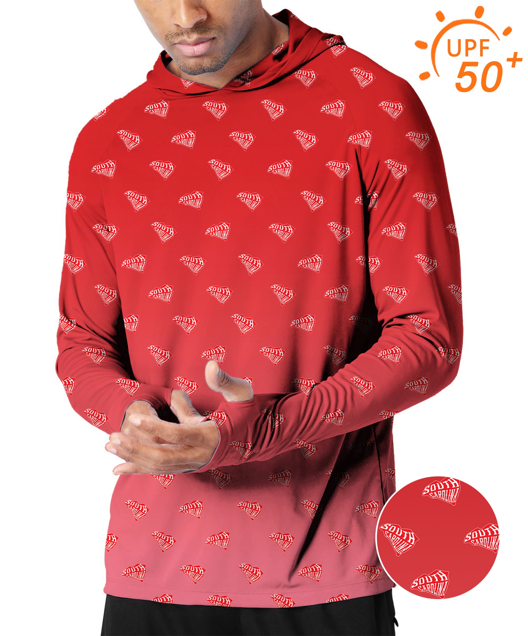 Men's Outdoor Red South Carolina Golf Sun Protection Loose Fit  hoodies
