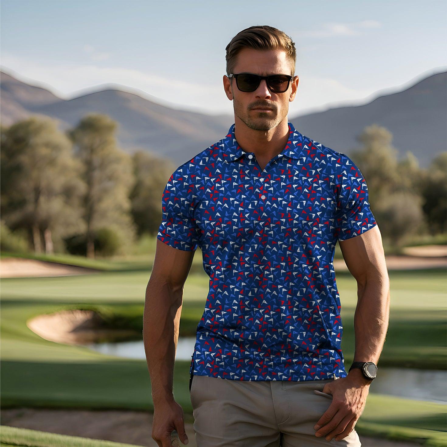 Men's Flag Tap  golf polo