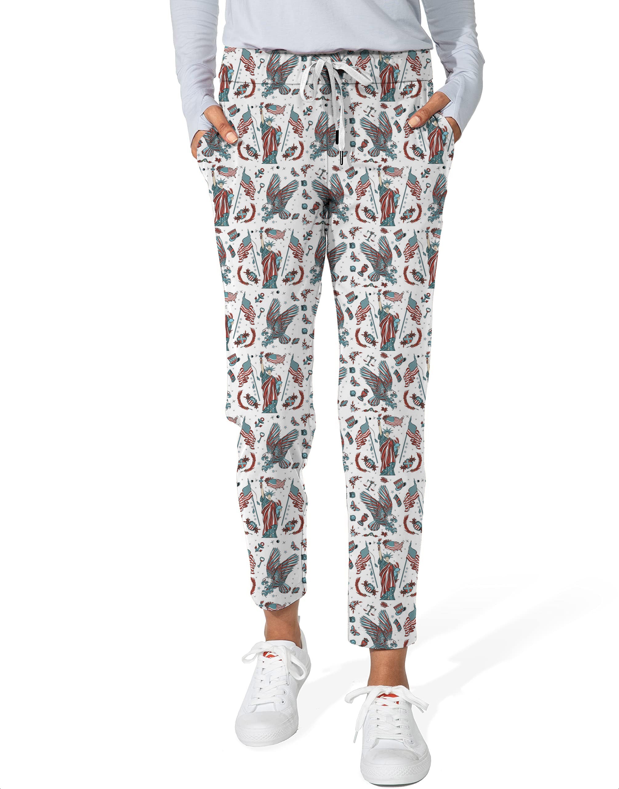Born in the USA-Women's 7/8 Stretch Ankle Golf Pants