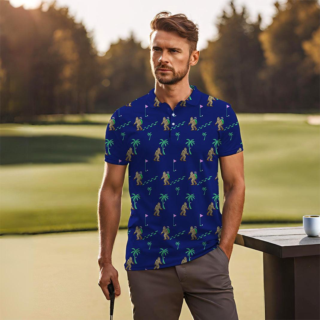 Men's blue bigfoot golf polo