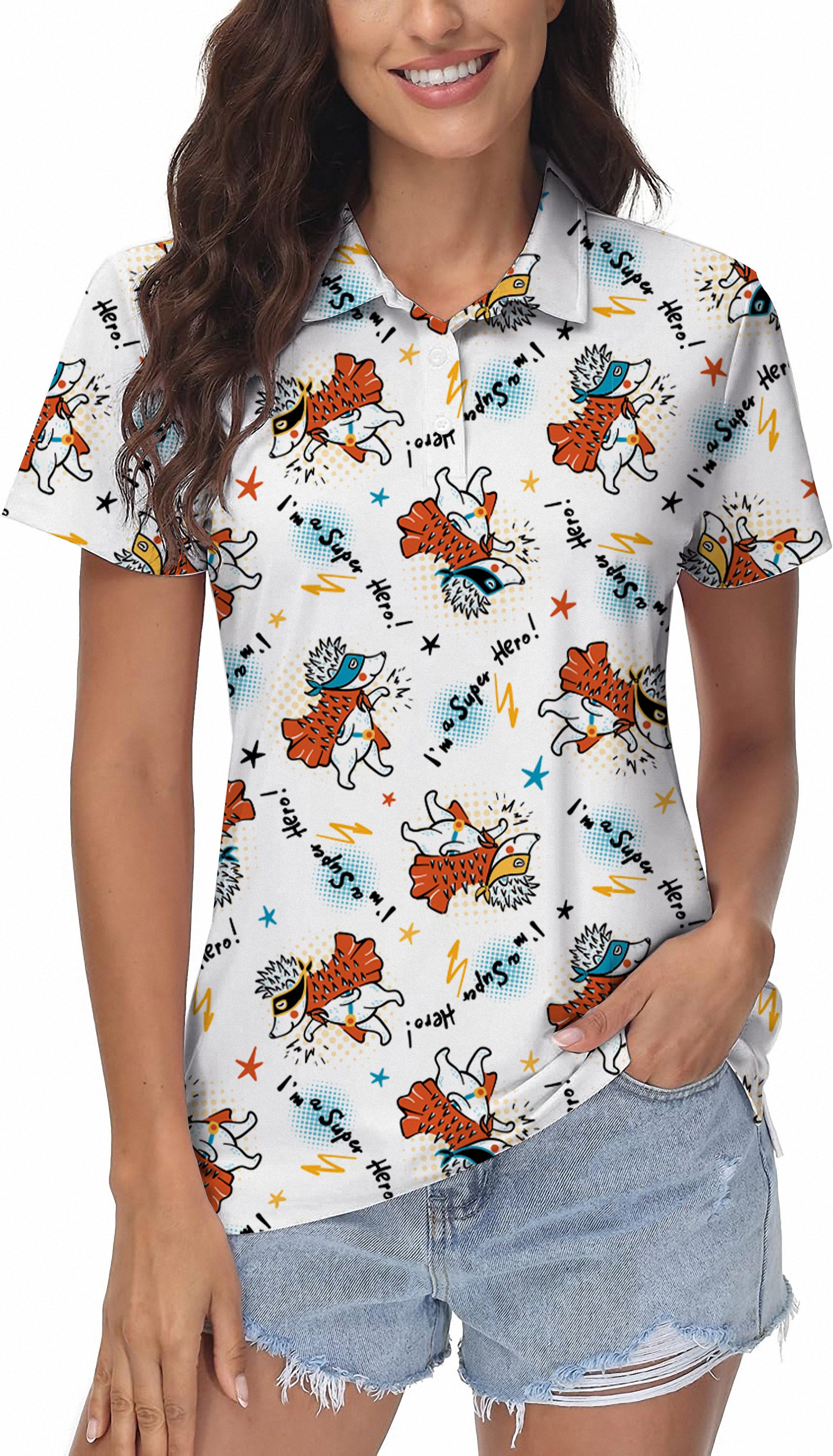 Handsome Hedgehog Women's Golf Polo