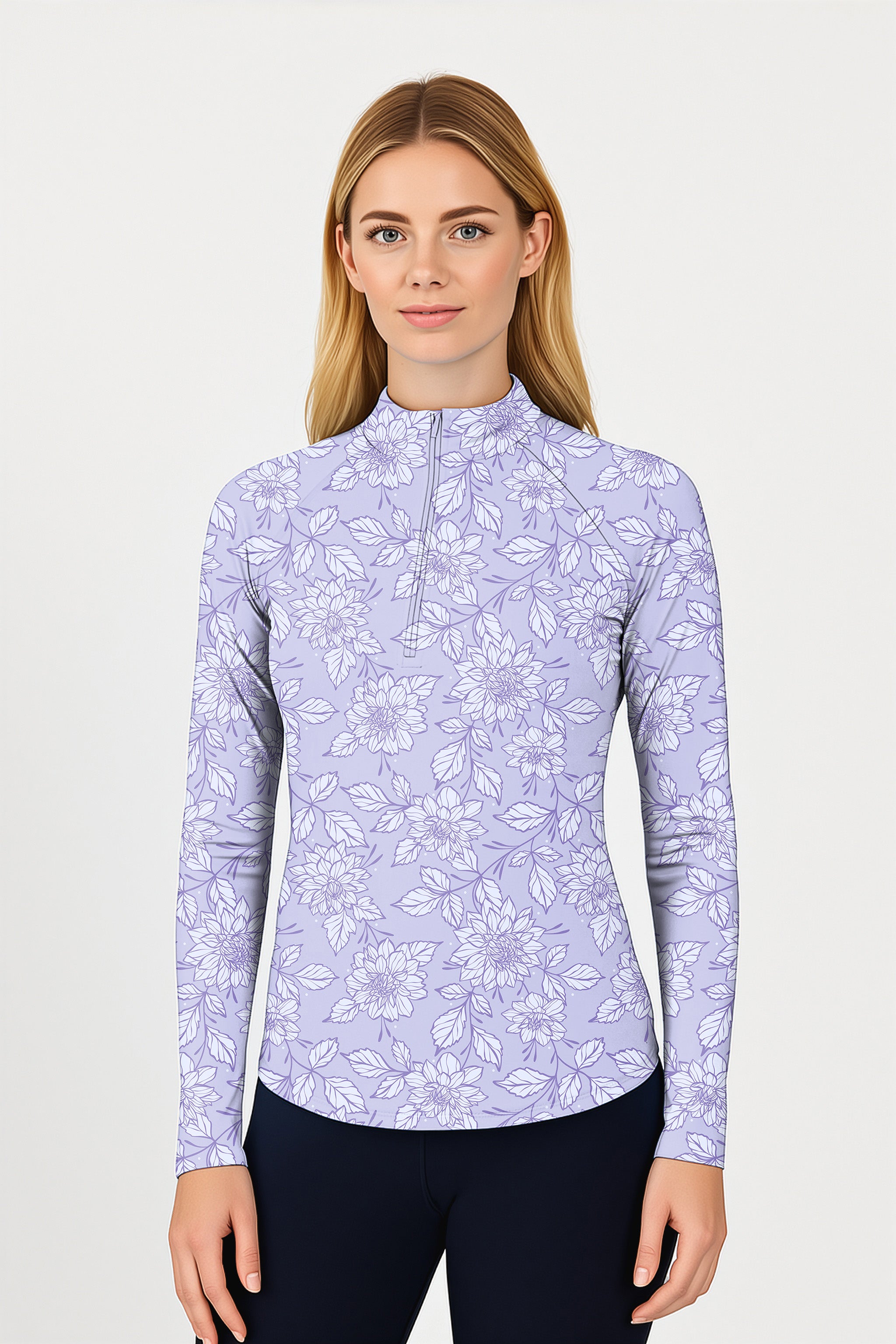 Dahlia Drive Women's Golf Active 3/4 Zipper Top Long Sleeves