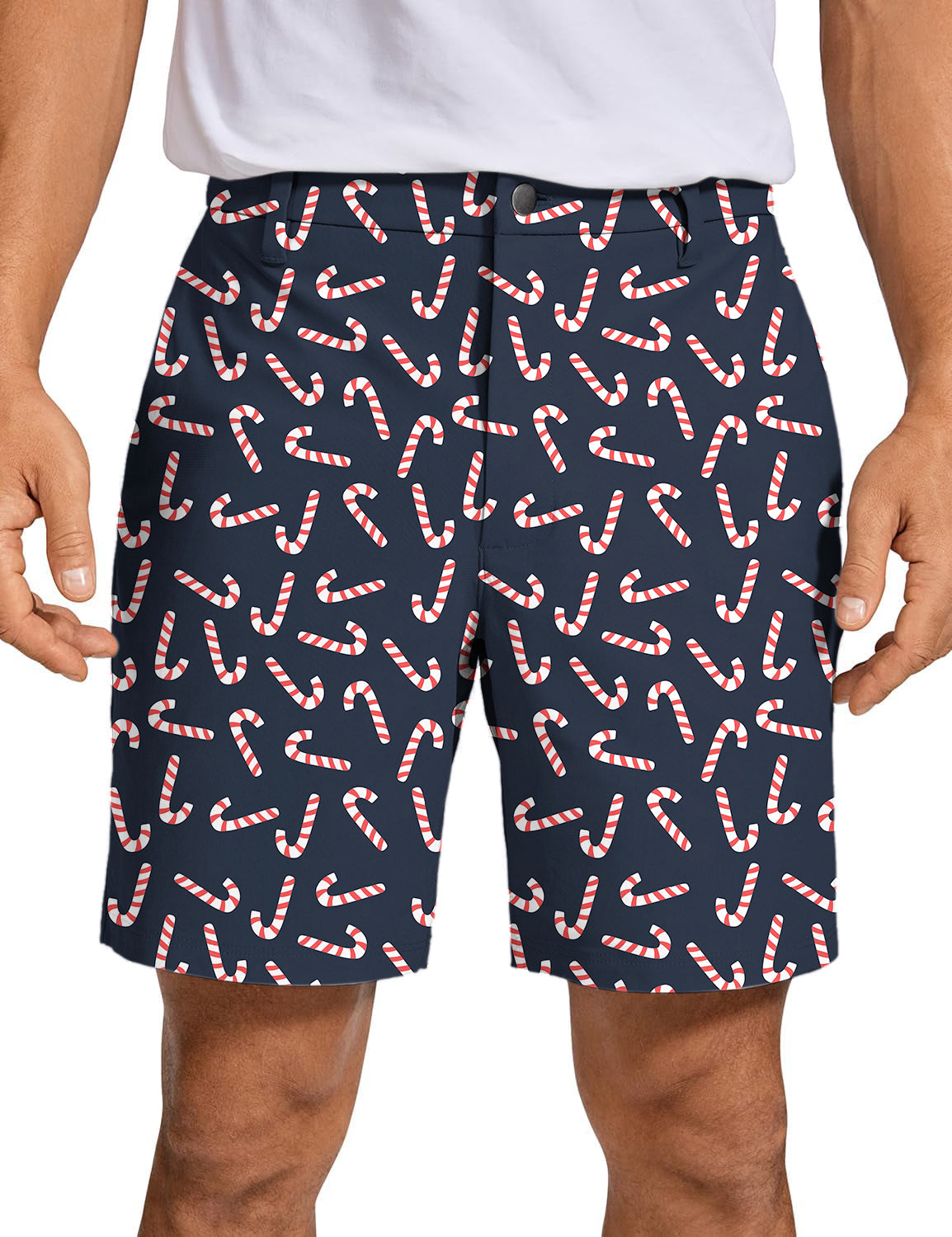 Men's Christmas candy stick Golf Shorts