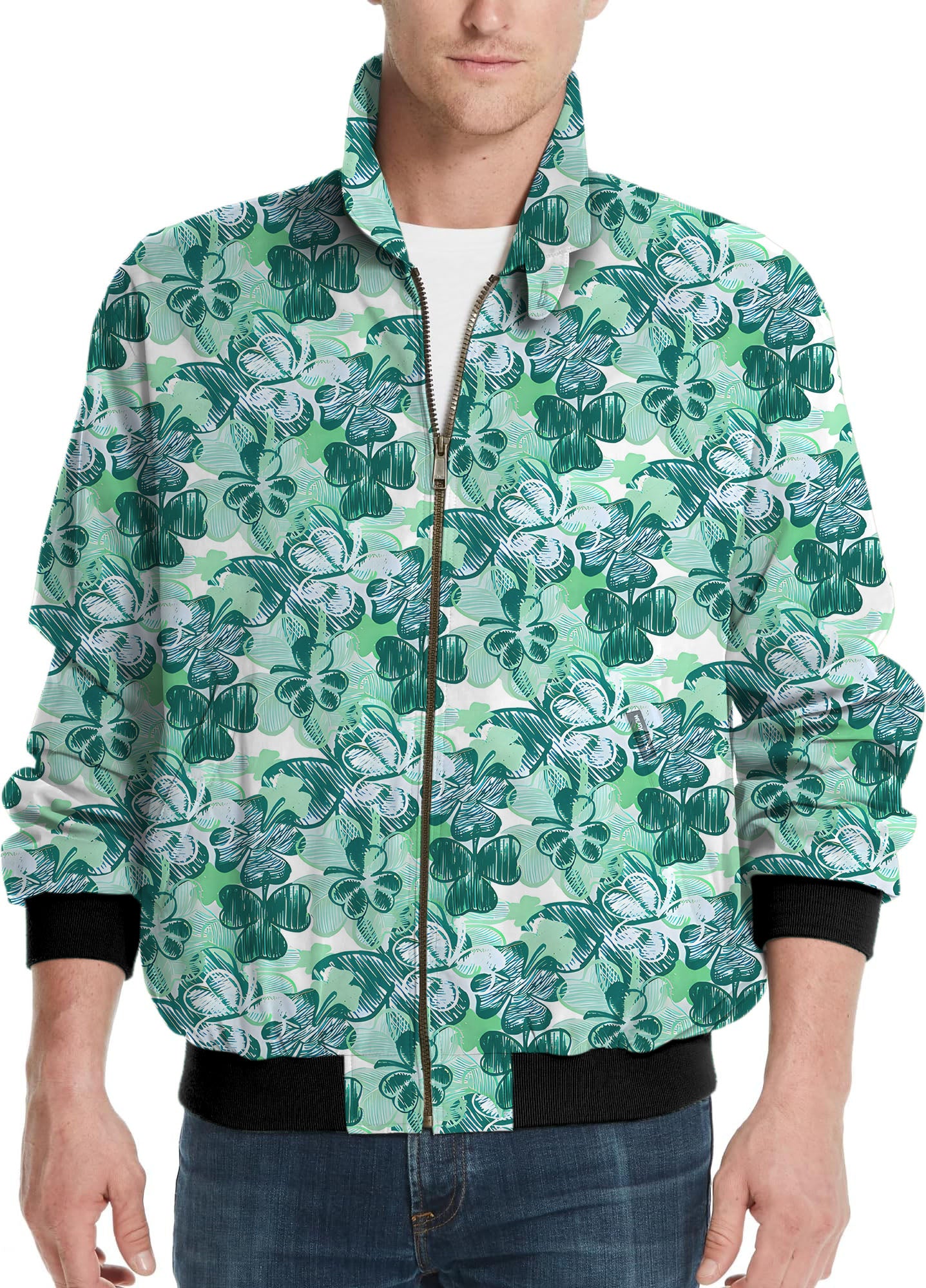 Four leaf clover-Men's Golf Windbreaker Light Jacket