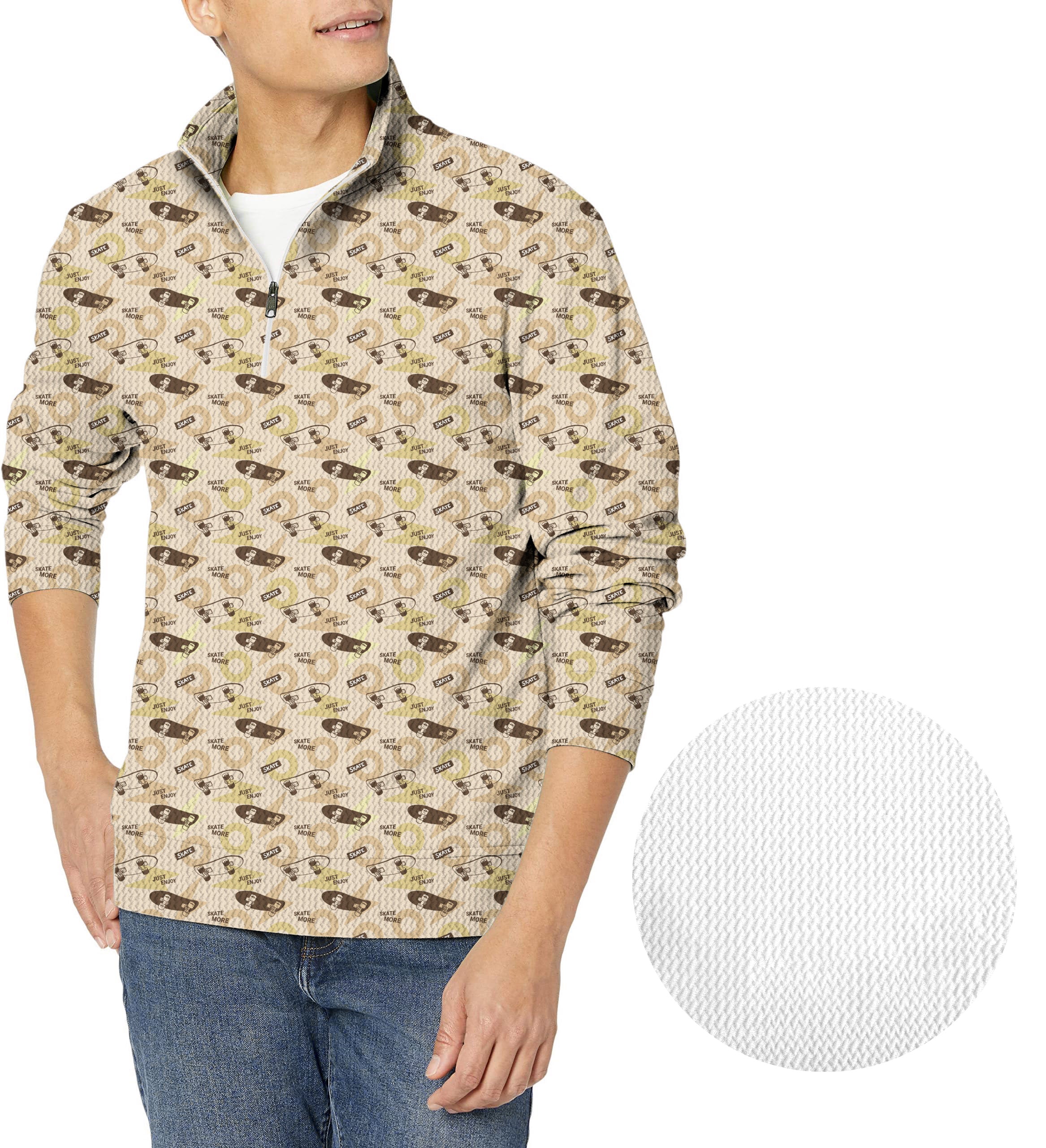 Khaki Skate More Men's Golf Waffle Zipper Pullover