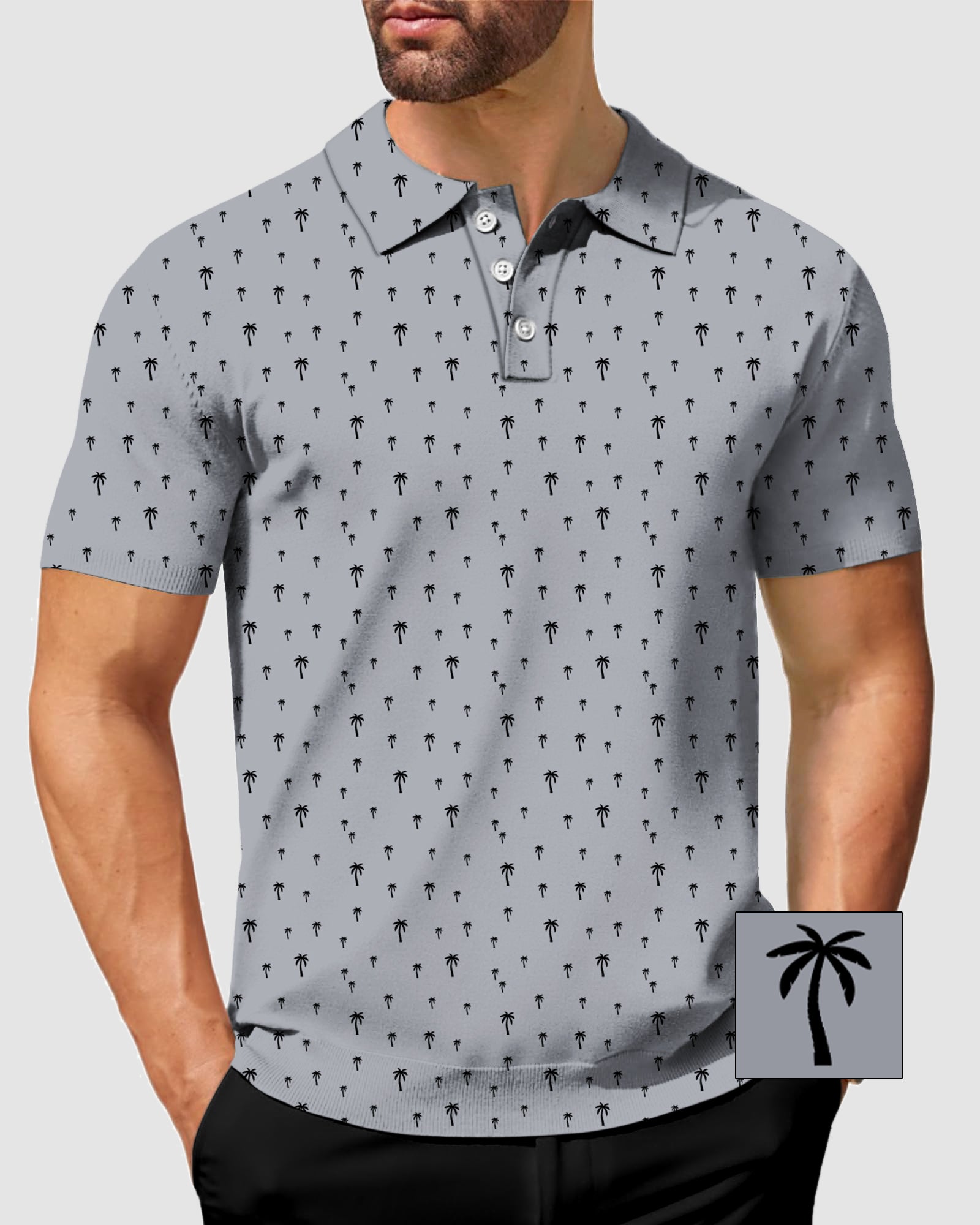 Men's Coconut Palm Custom The Background Color Polo