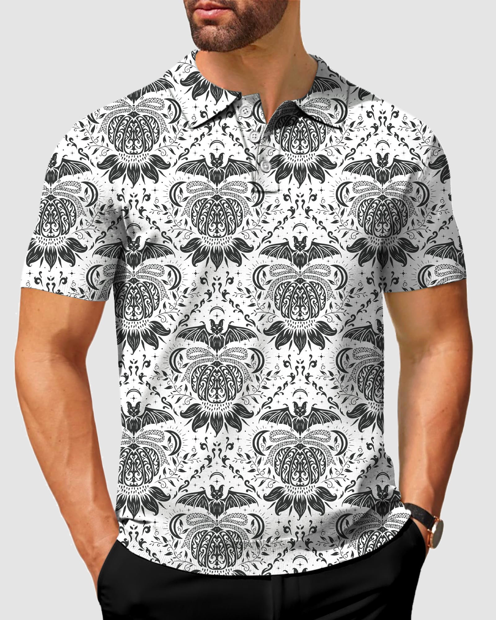 Men's Halloween bat Polo